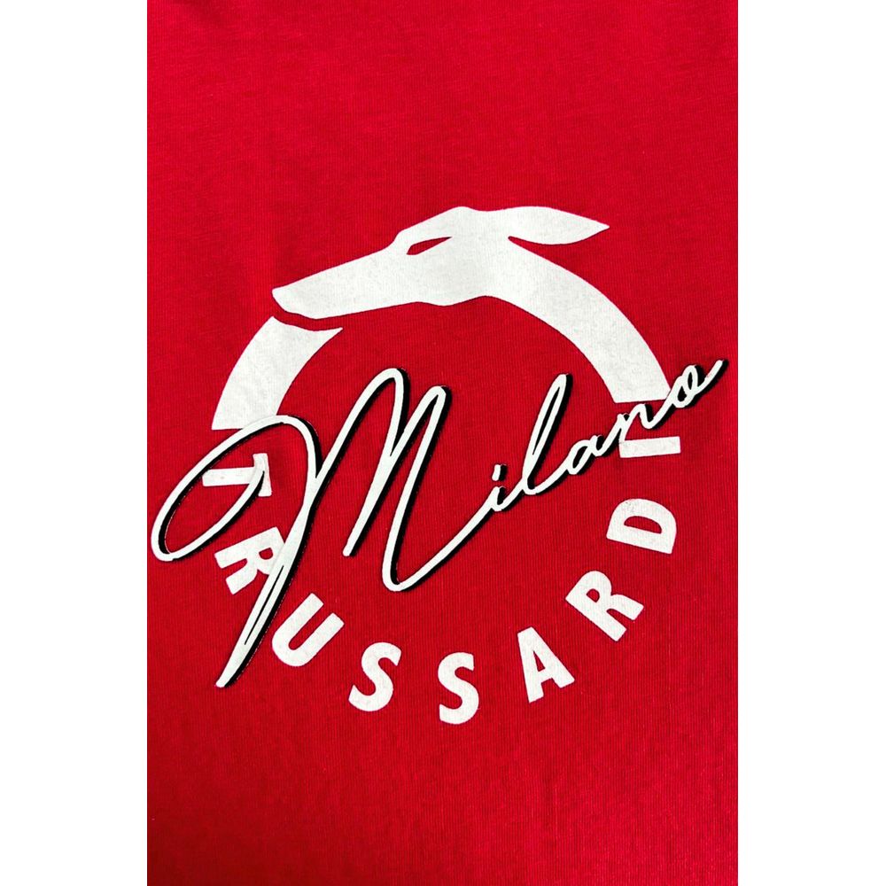 Trussardi Beachwear Herren-T-Shirt aus roter Baumwolle