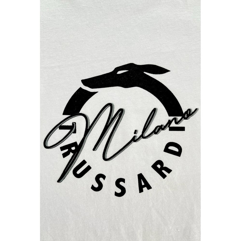 Trussardi Beachwear Weißes Herren-T-Shirt aus Baumwolle