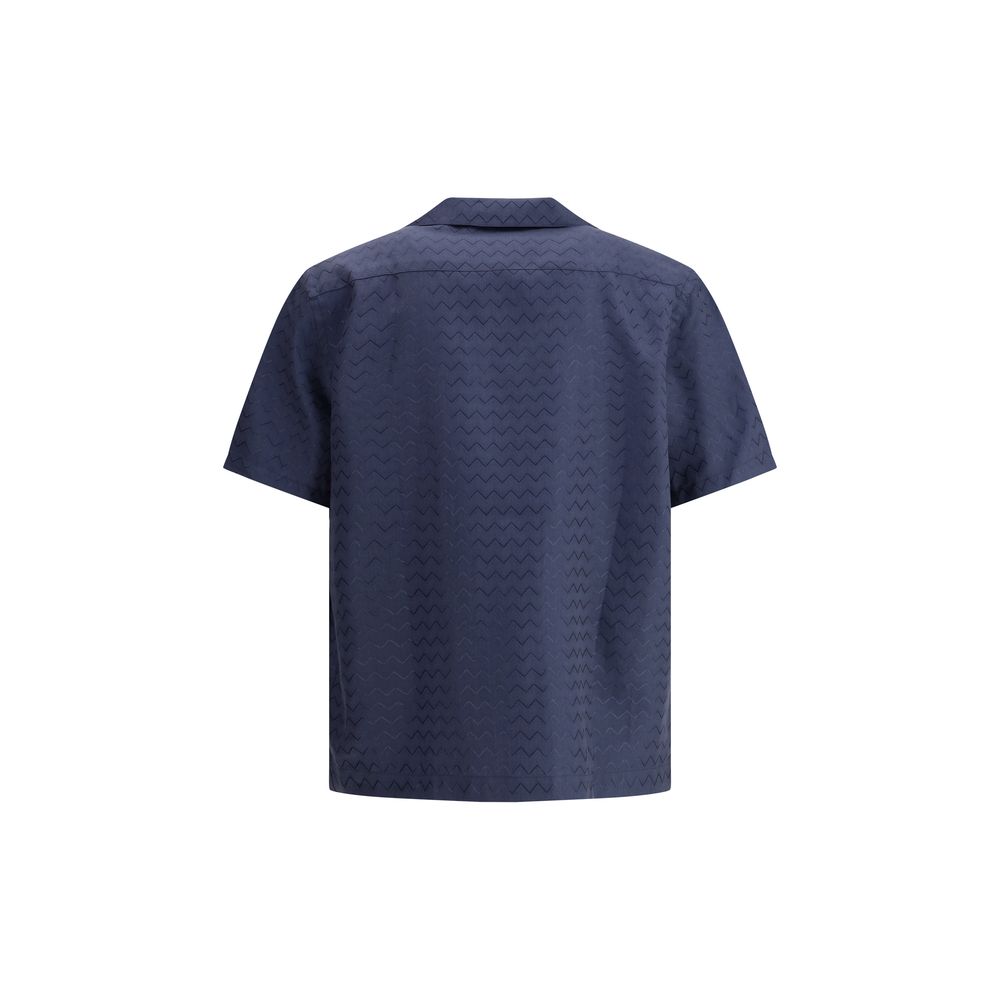 Missoni Bowling Shirt mit glänzendem Zickzack-Muster