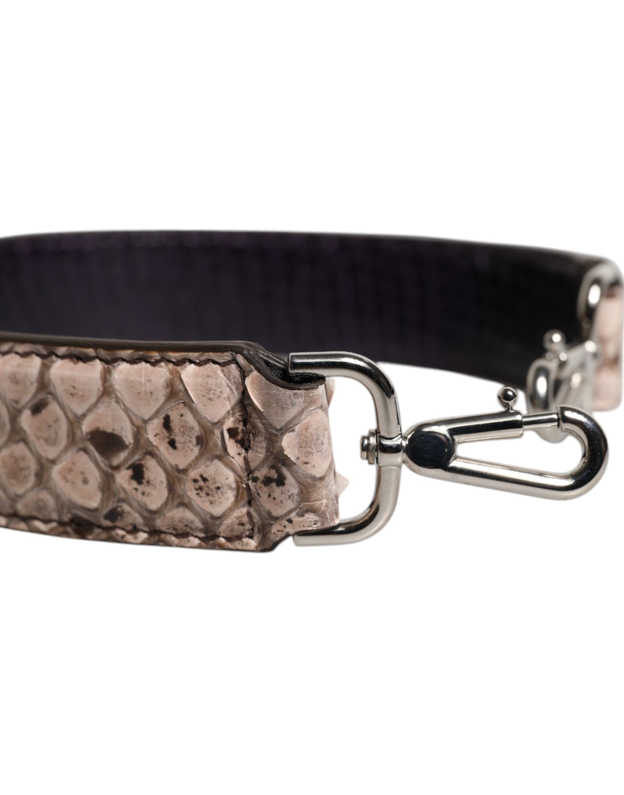 Geantă de umăr Dolce & Gabbana din piele exotică neagră crem