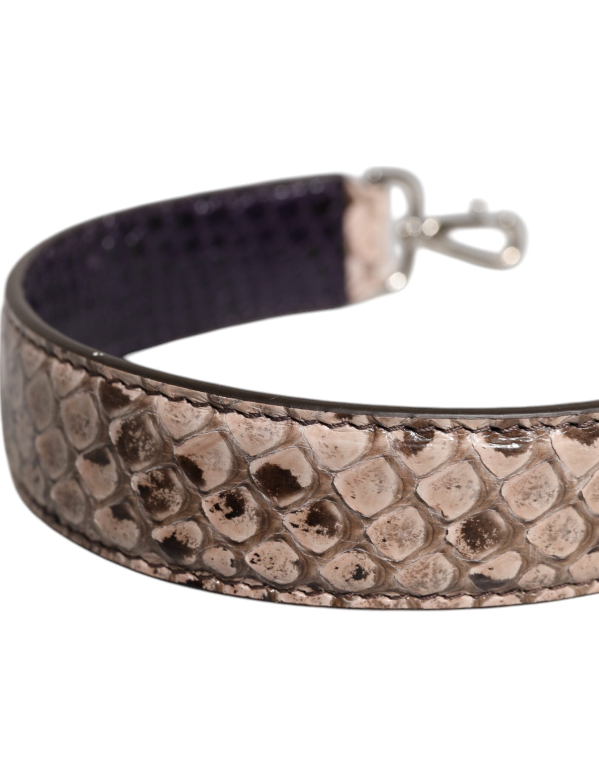 Geantă de umăr Dolce & Gabbana din piele exotică neagră crem