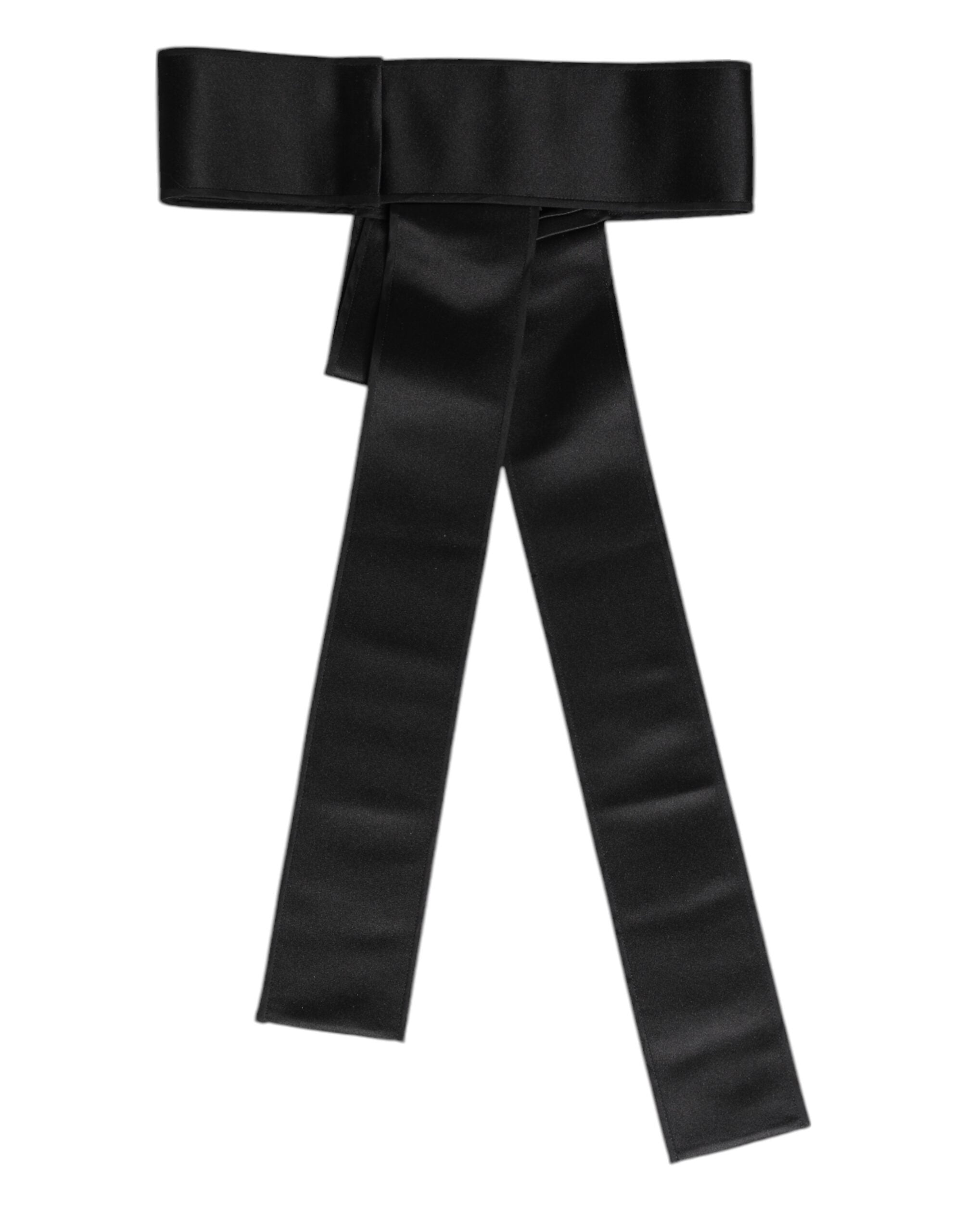 Curea lată din satin negru Dolce & Gabbana