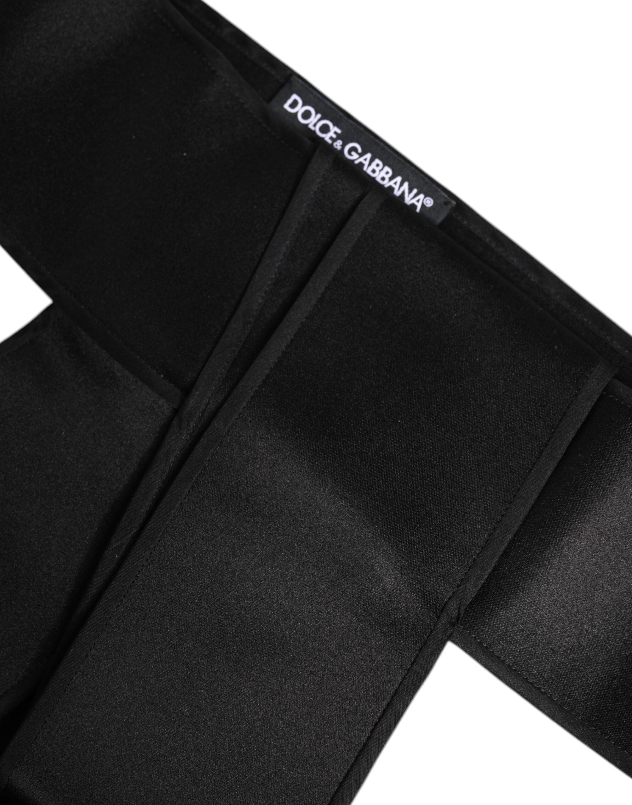 Curea lată din satin negru Dolce & Gabbana