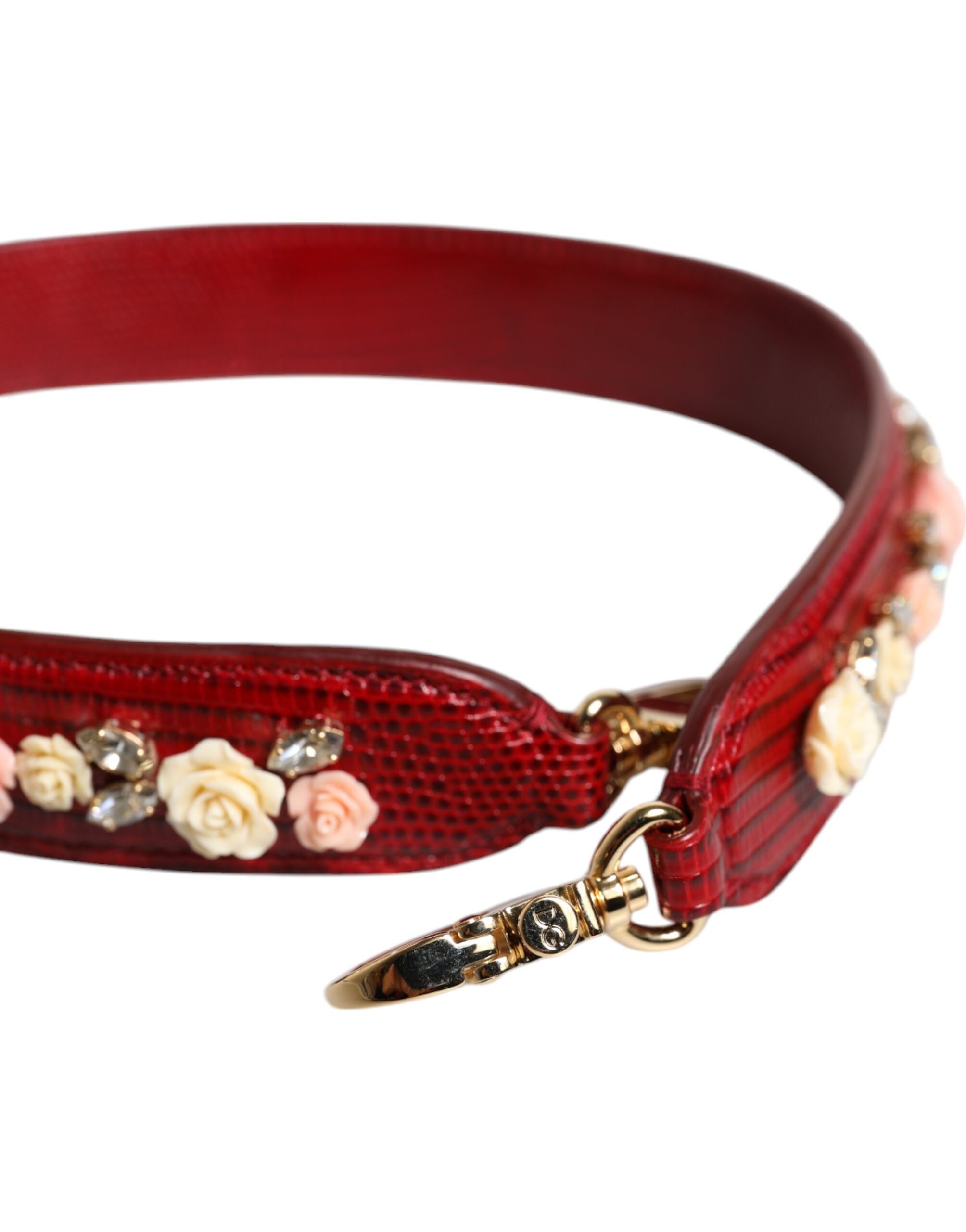 Geantă de umăr Dolce & Gabbana din piele roșie cu imprimeu floral