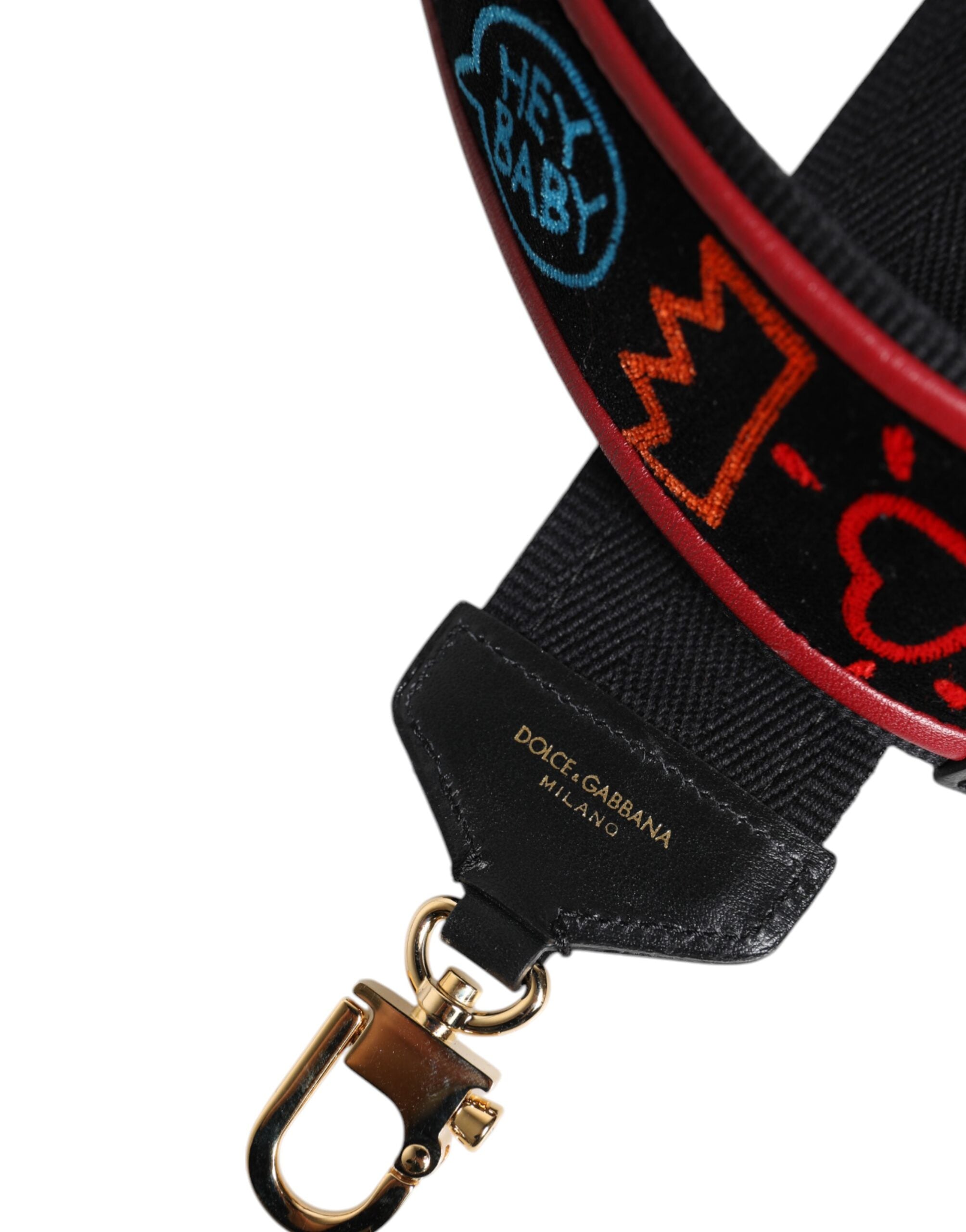 Geantă de umăr Dolce & Gabbana din bumbac negru cu imprimeu