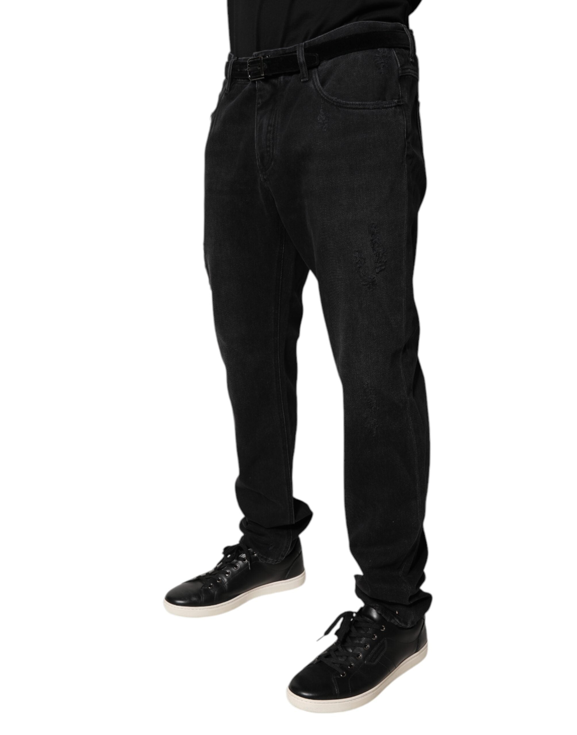 Blugi skinny Dolce & Gabbana din bumbac negru pentru bărbați