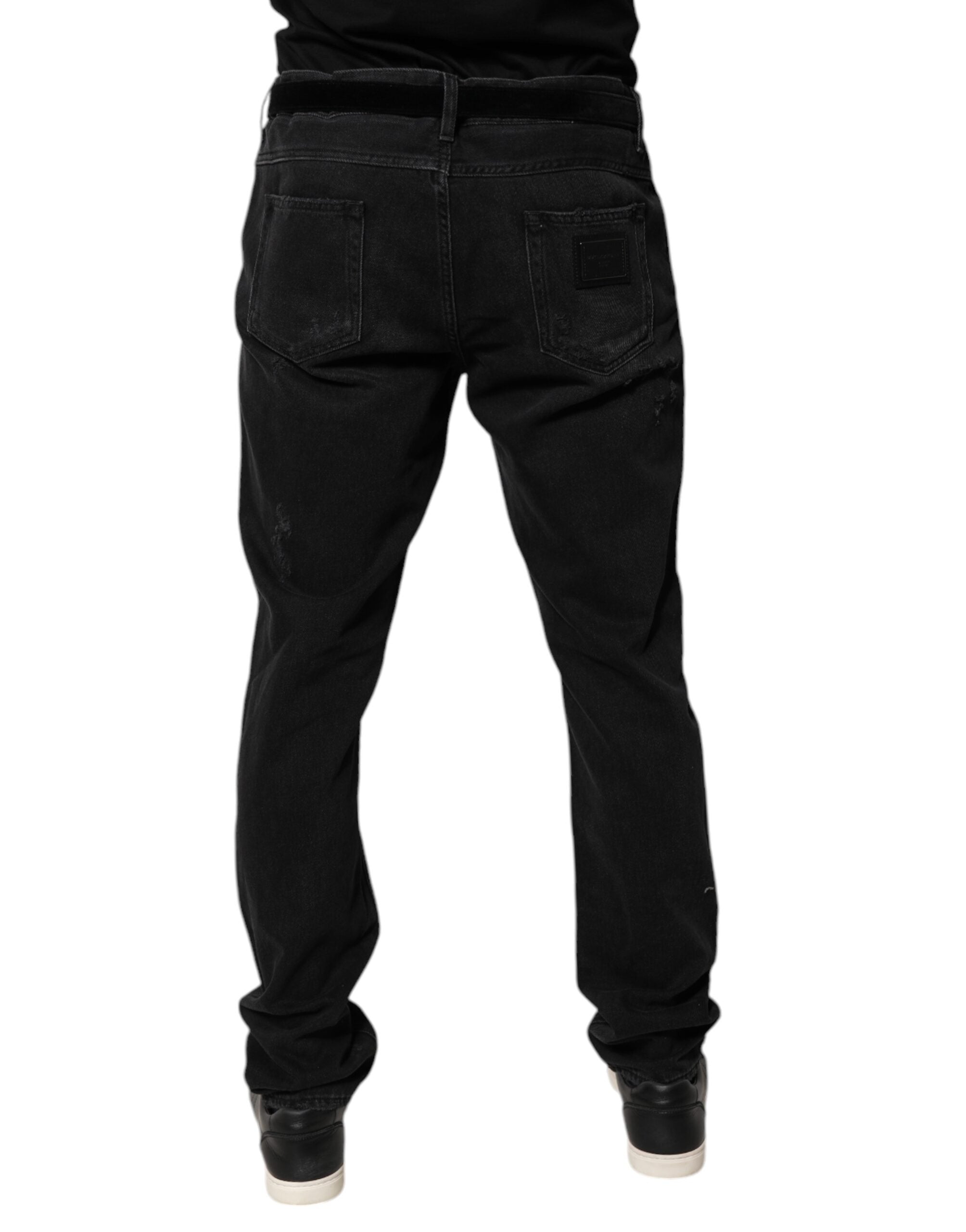 Blugi skinny Dolce & Gabbana din bumbac negru pentru bărbați