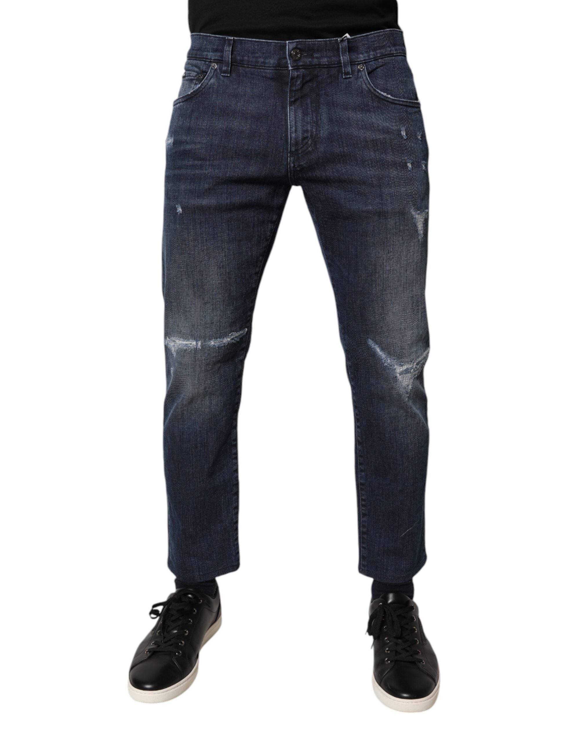 Blugi skinny Dolce & Gabbana din bumbac albastru pentru bărbați