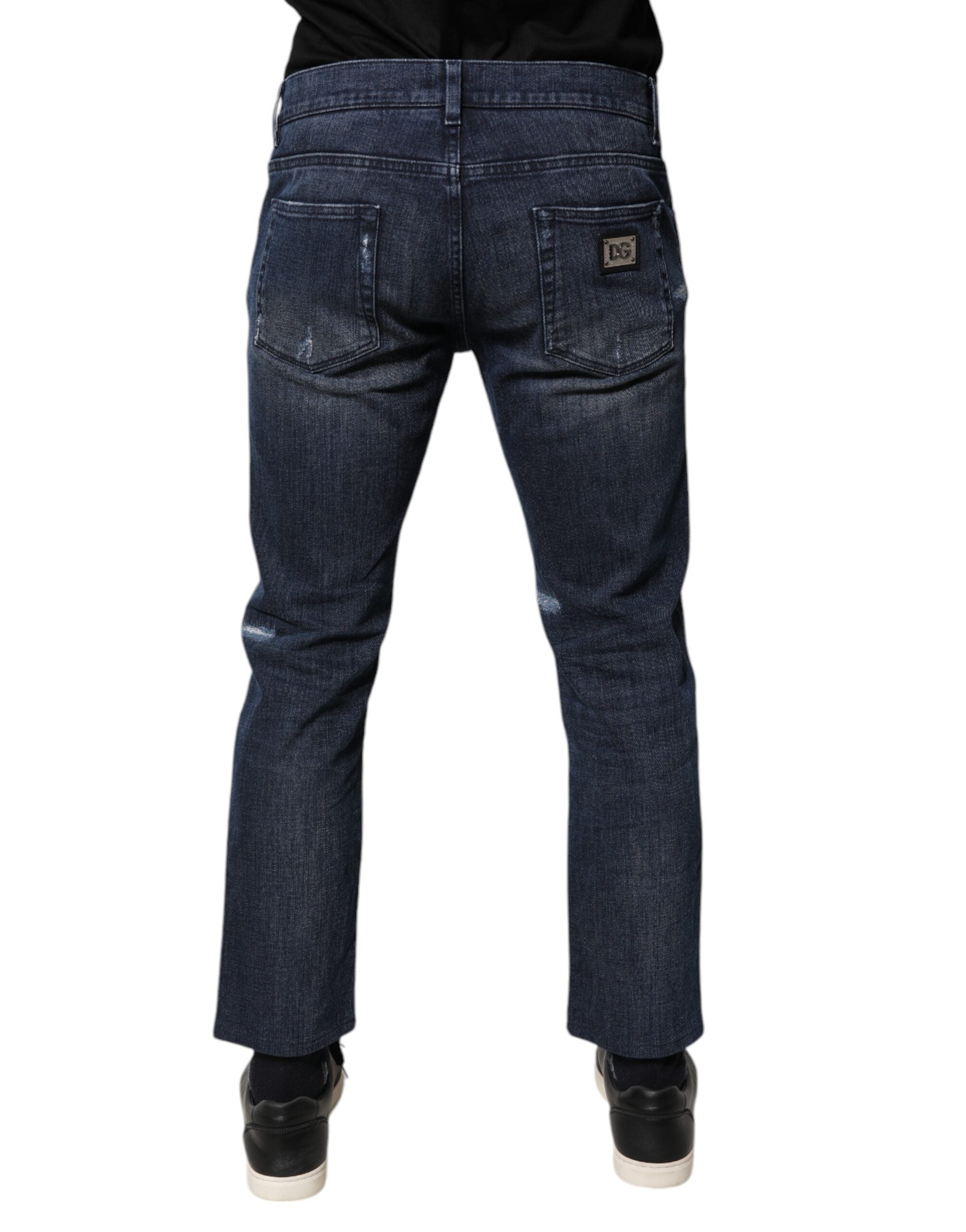 Blugi skinny Dolce & Gabbana din bumbac albastru pentru bărbați