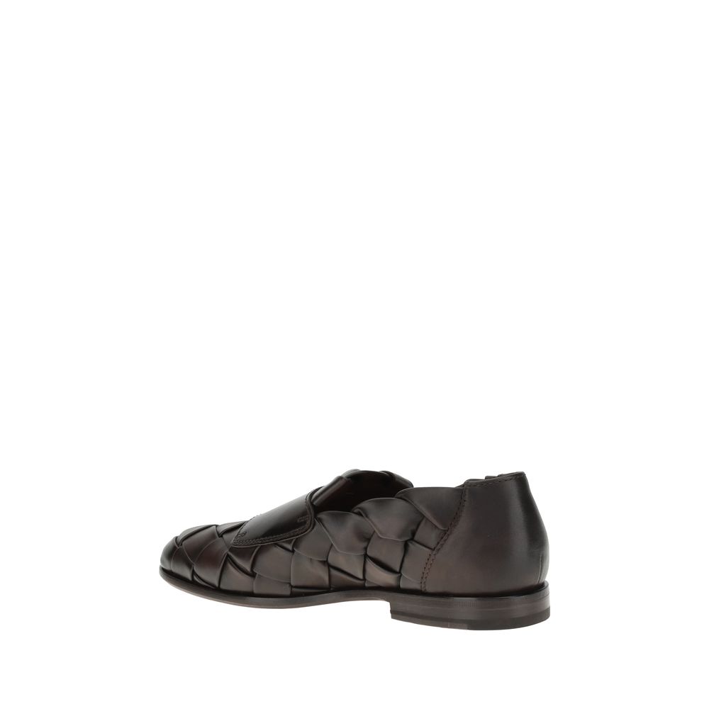 Santoni Loafer aus gewebtem Webstoff