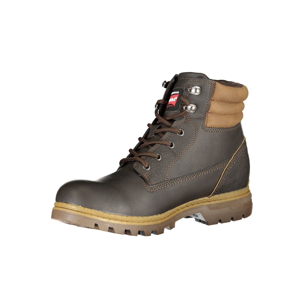 Carrera Elegante braune Schnürstiefel mit Kontrastdetails