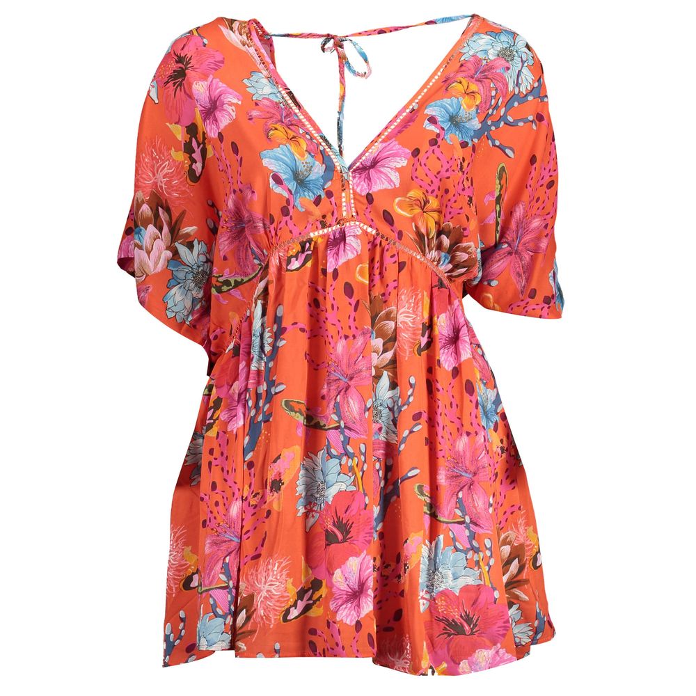 Desigual Rotes Viskose-Damenkleid