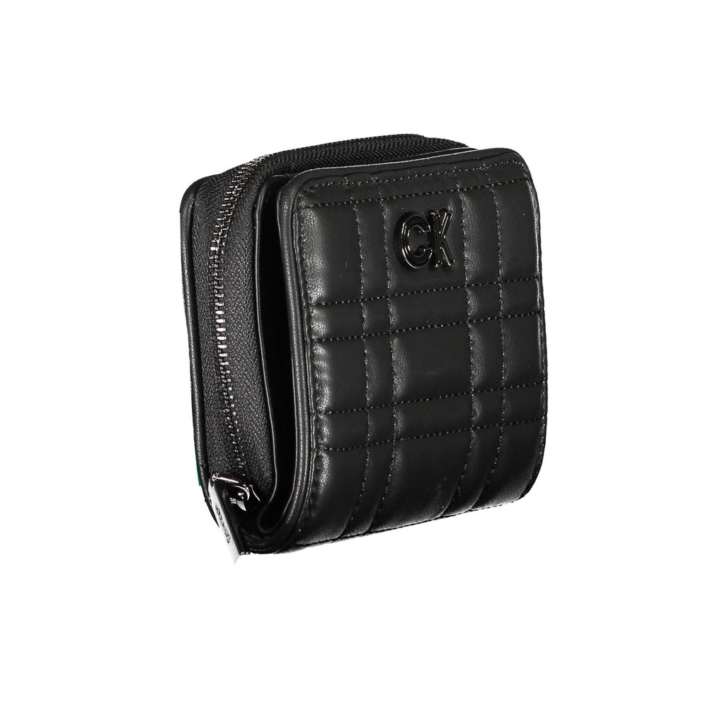 Portofel Calvin Klein negru din poliester pentru femei