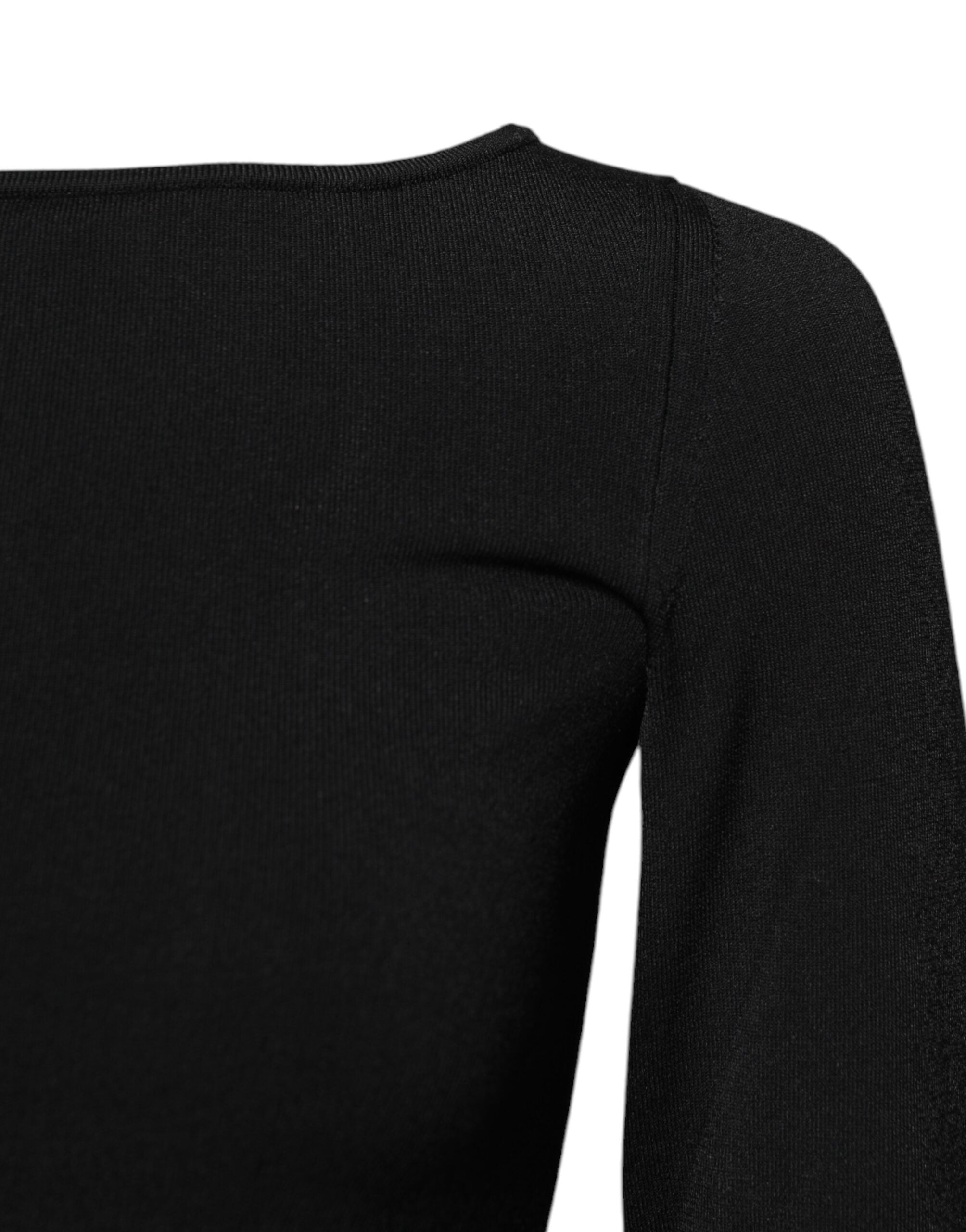 Dolce & Gabbana – Schwarzes Pullover-Oberteil aus Viskose mit langen Ärmeln