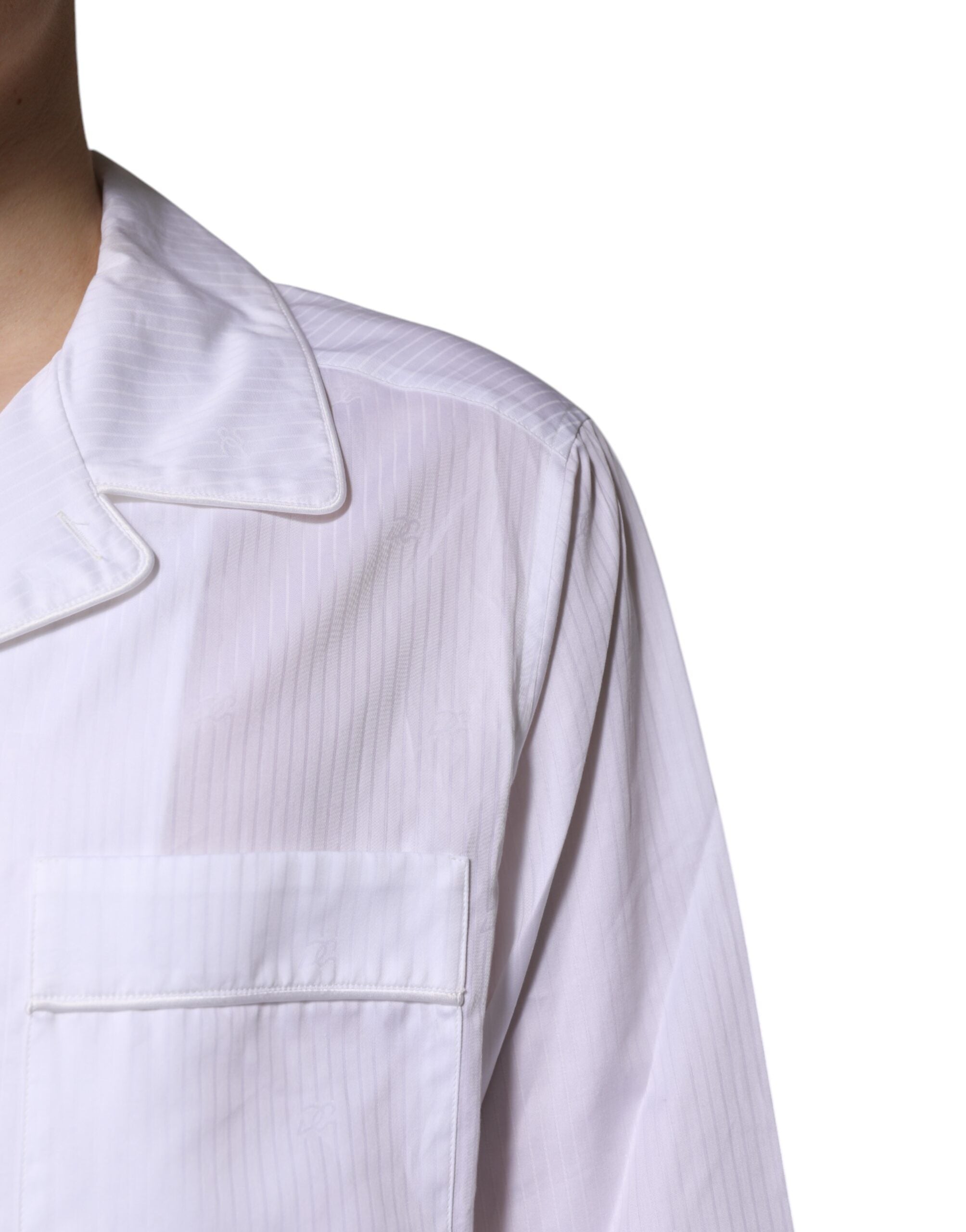 Dolce & Gabbana Pyjama-Set aus weißer Baumwolle mit Hemd und Hose
