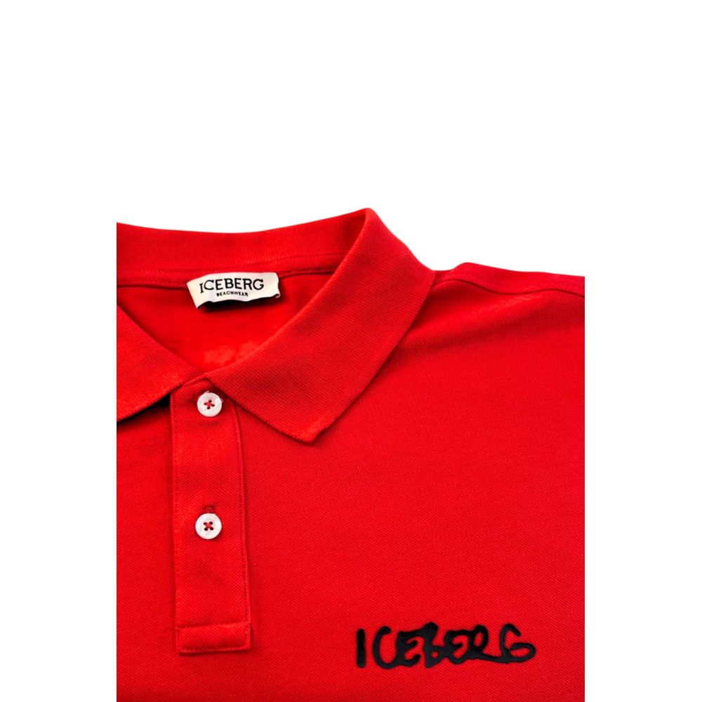 Tricou polo pentru bărbați Iceberg Red din bumbac