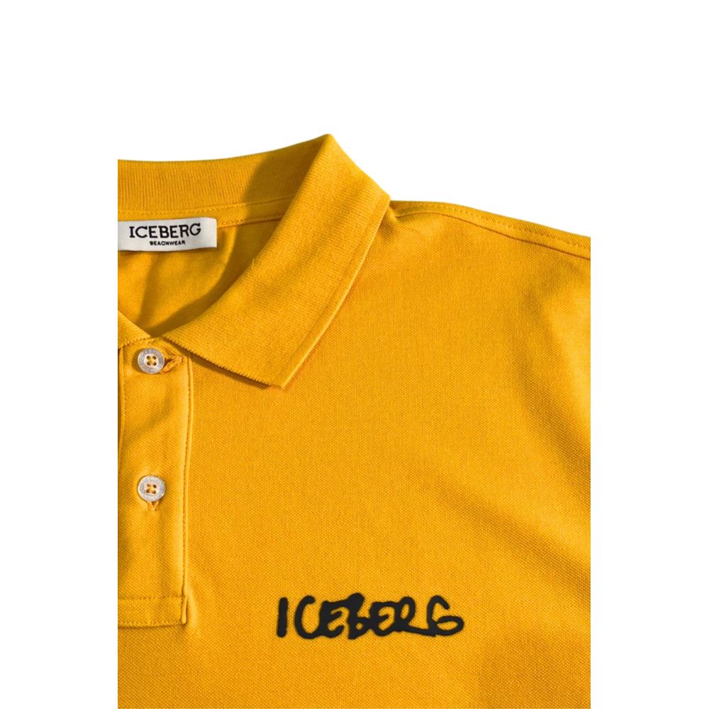Tricou polo pentru bărbați din bumbac galben Iceberg