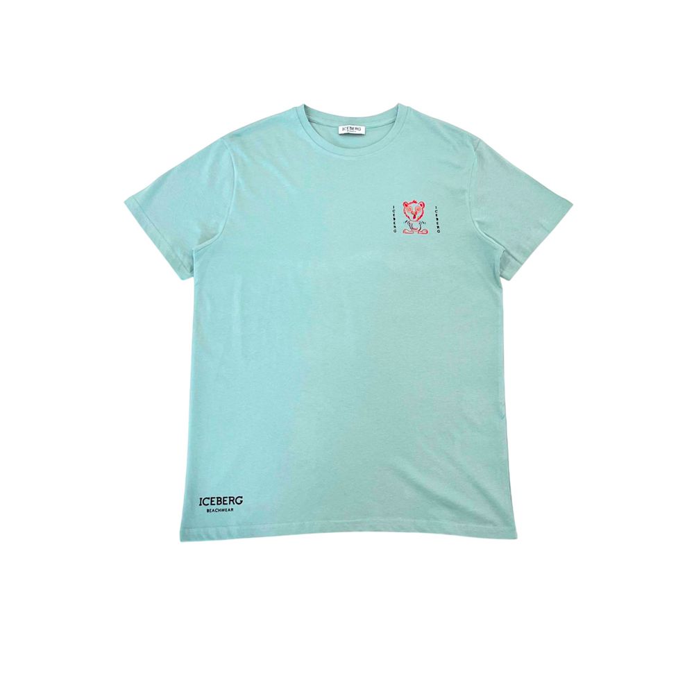 Tricou bărbătesc Iceberg albastru deschis din bumbac