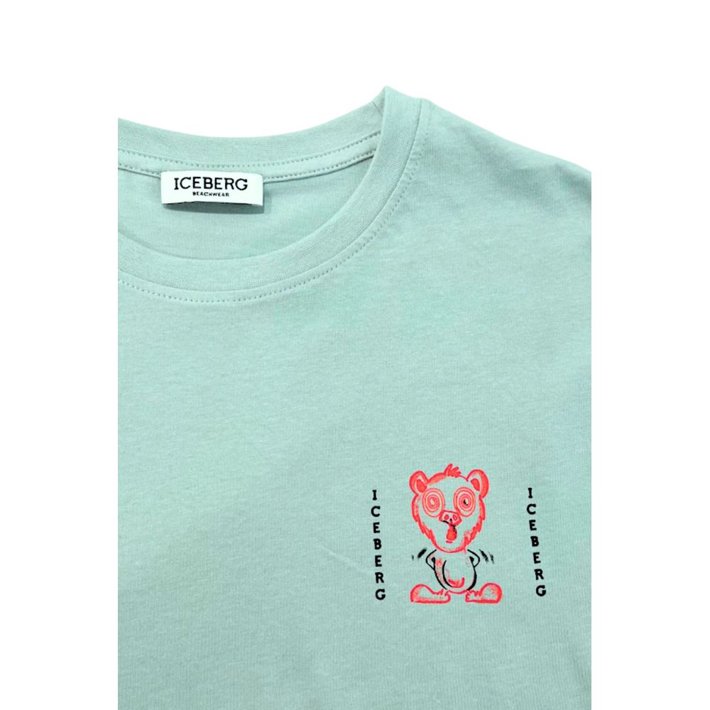 Tricou bărbătesc Iceberg albastru deschis din bumbac