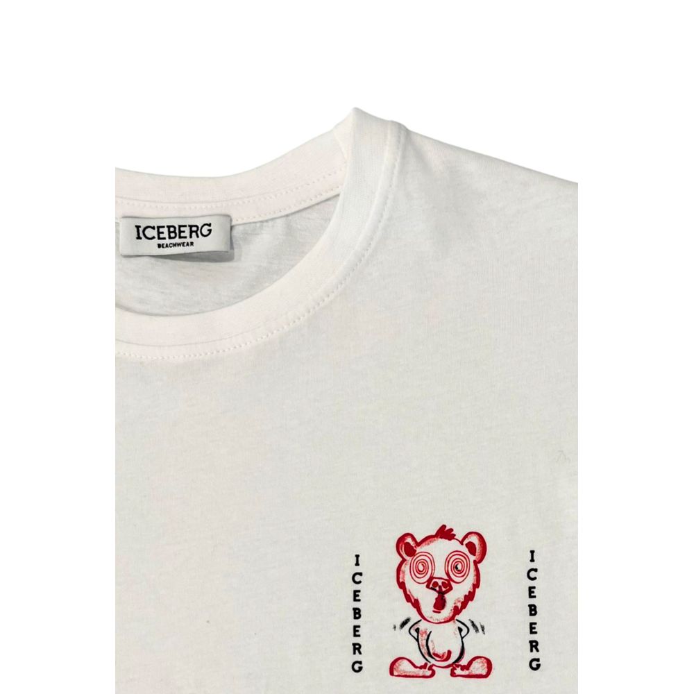 Iceberg Weißes Herren-T-Shirt aus Baumwolle