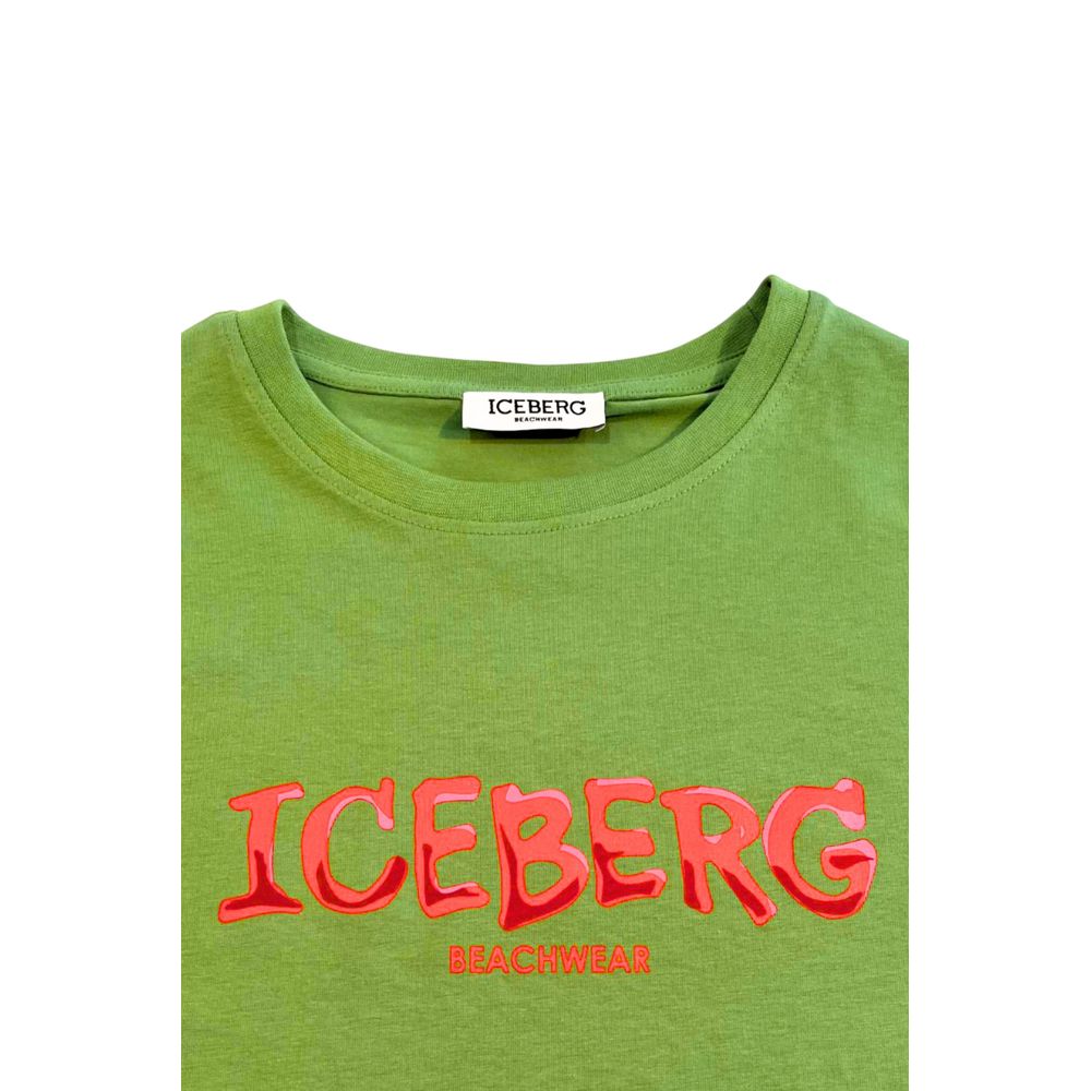 Tricou bărbătesc din bumbac verde Iceberg