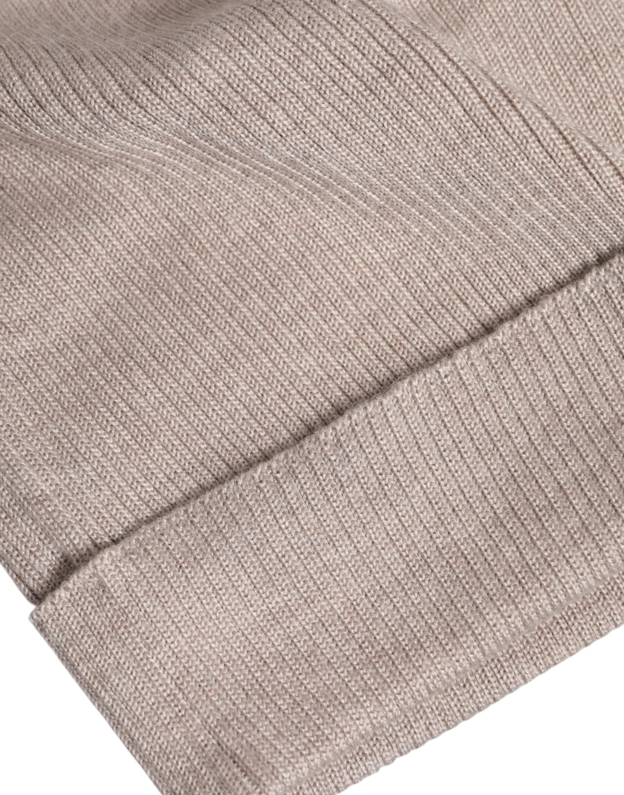 Dolce & Gabbana Beige Kaschmir Strick-Wintermütze