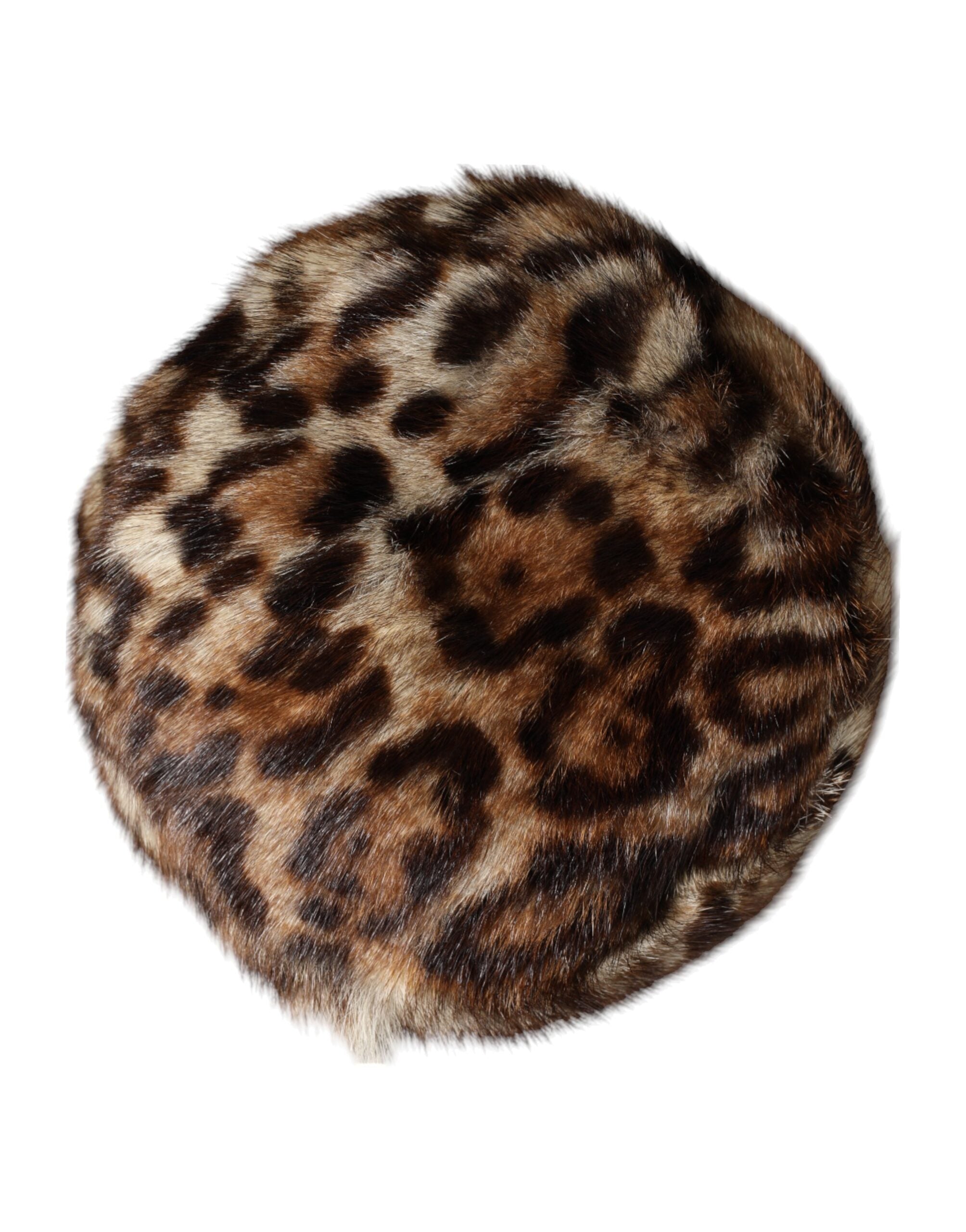 Pălărie Dolce & Gabbana din blană artificială cu leopard maro pentru femei
