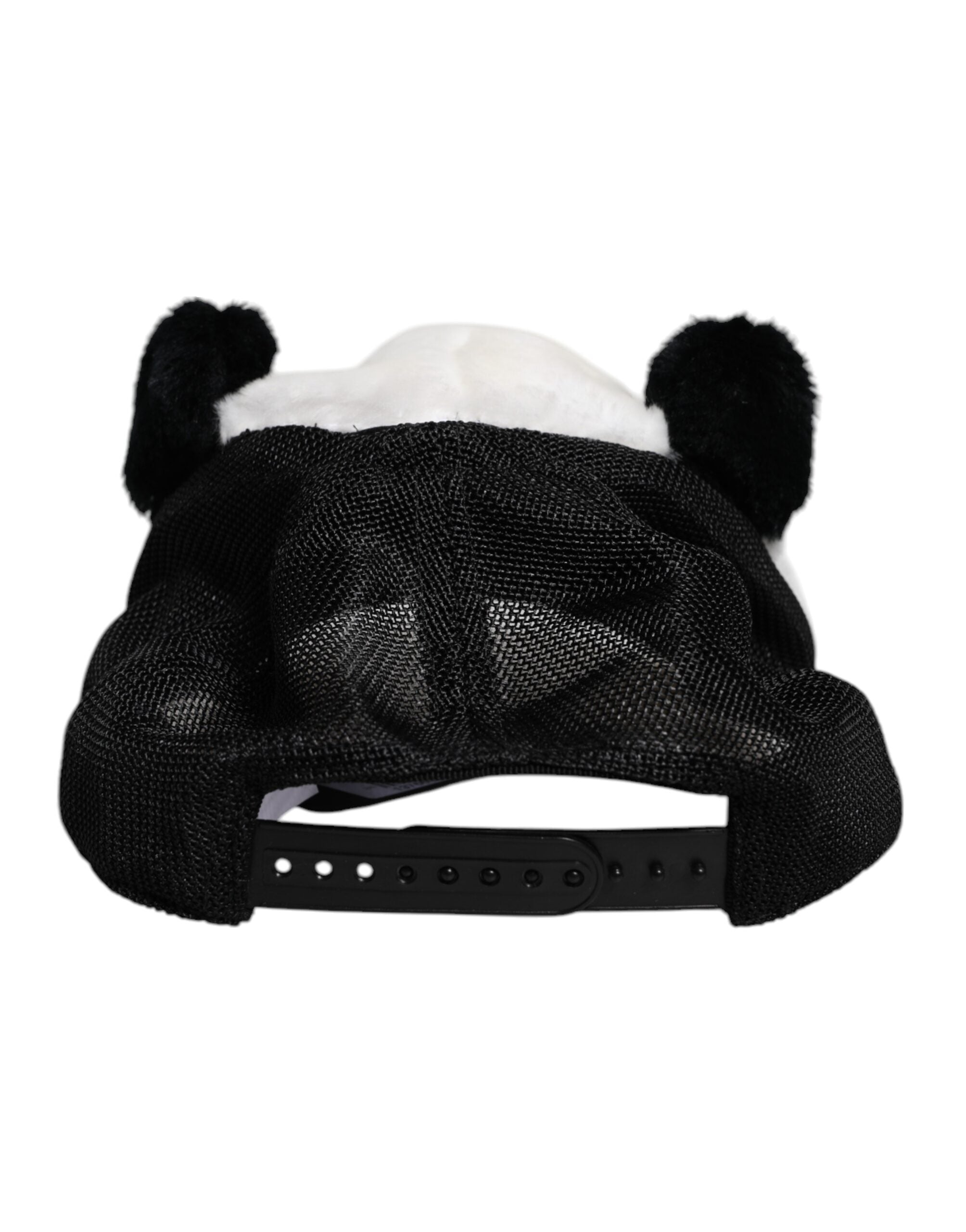 Șapcă de baseball Dolce & Gabbana cu blană de panda neagră și albă pentru femei