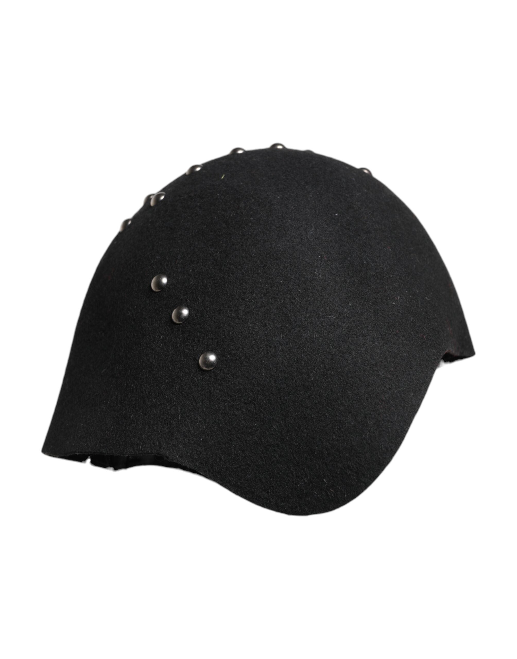 Pălărie Cloche Dolce & Gabbana din lână neagră cu ornament multicolor
