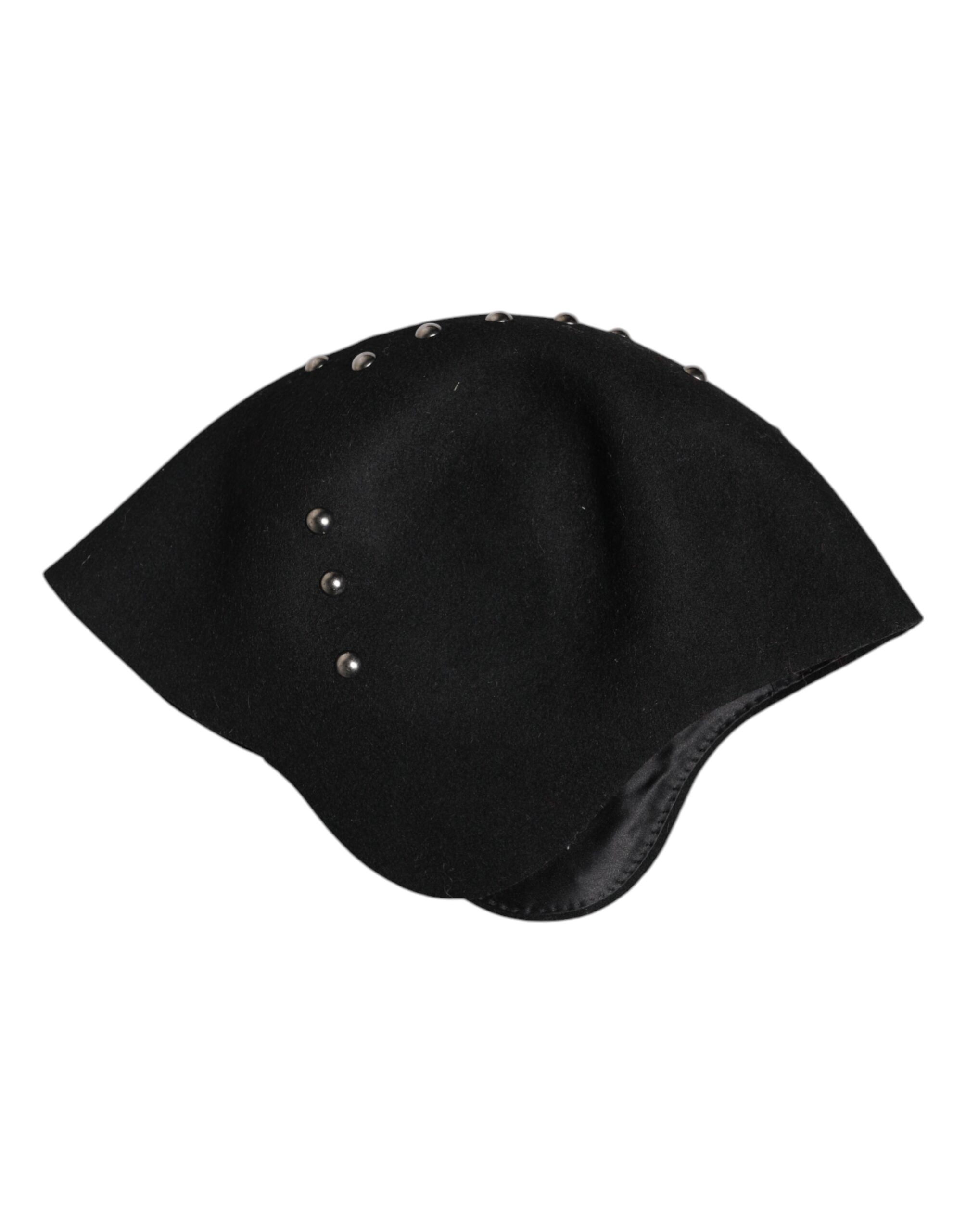 Pălărie Cloche Dolce & Gabbana din lână neagră cu ornament multicolor