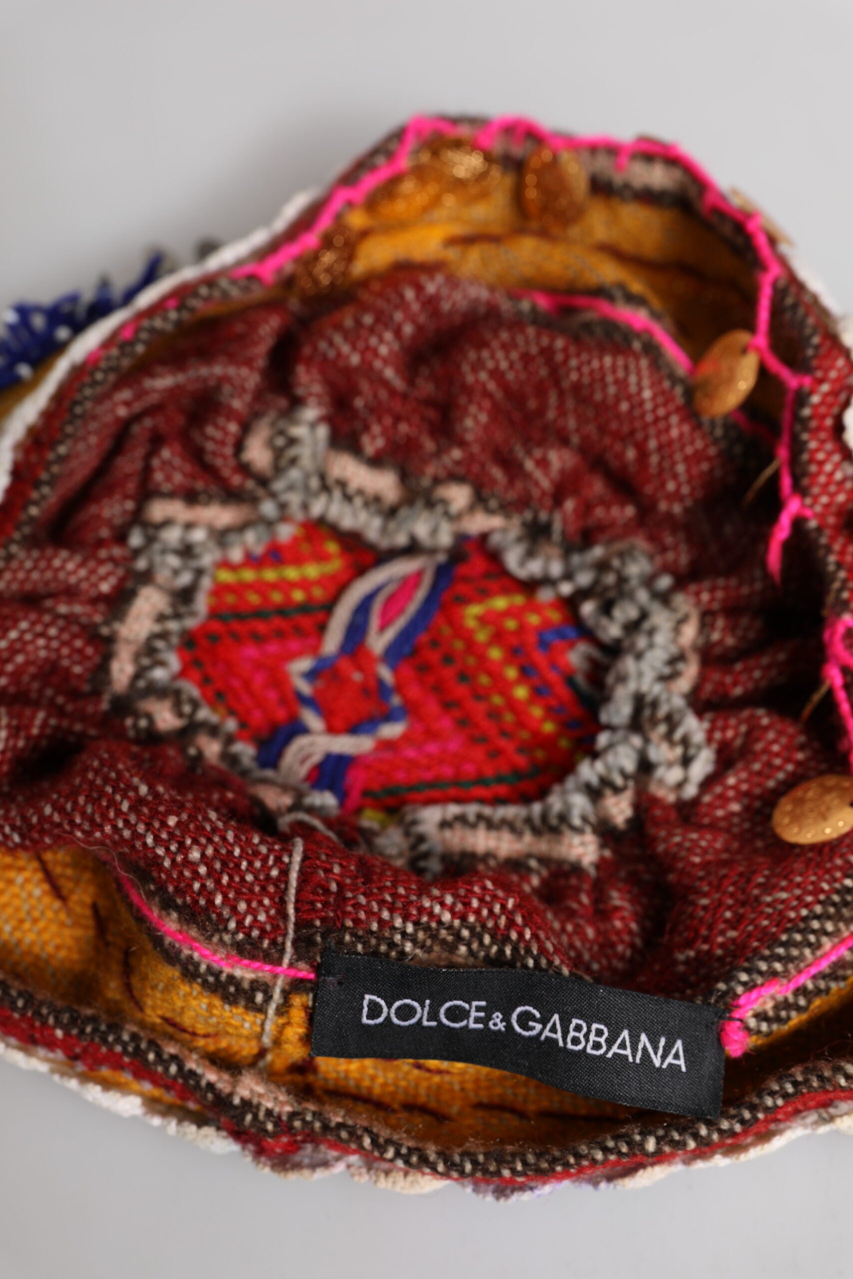 Pălărie Dolce & Gabbana cu imprimeu floral multicolor și paiete