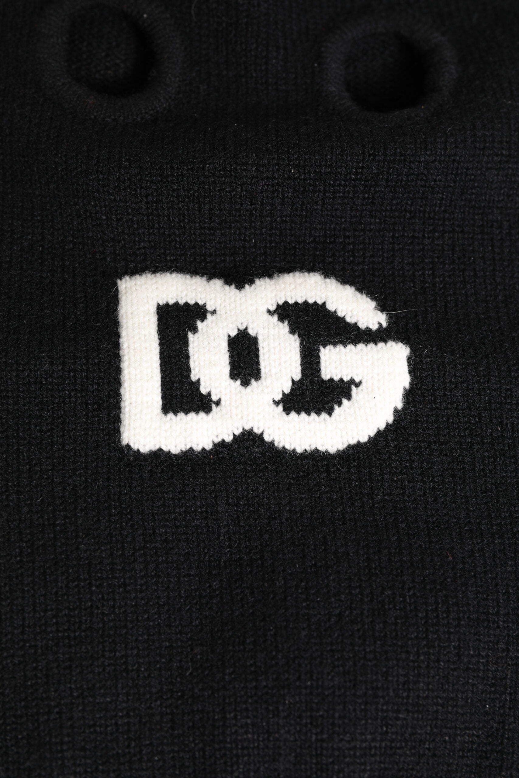 Căciulă cagulă Dolce & Gabbana neagră din cașmir tricotat