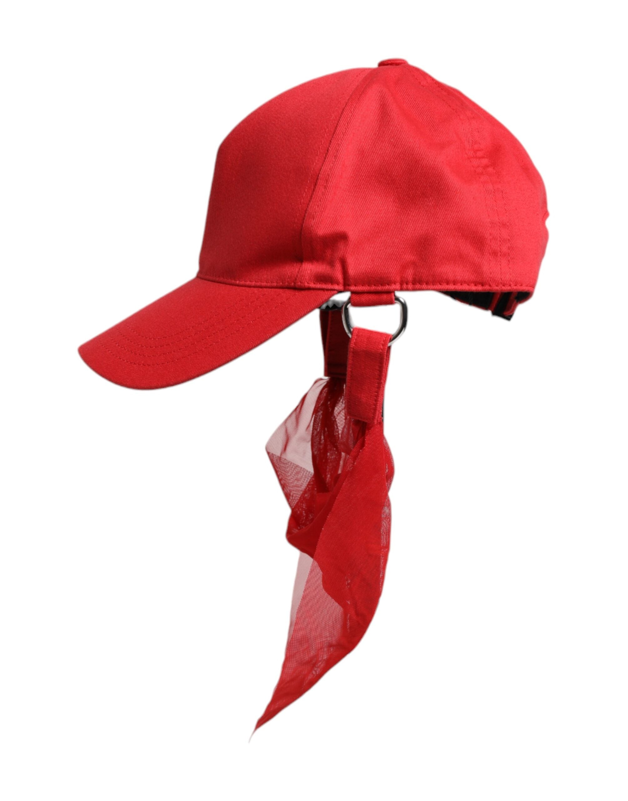 Șapcă de baseball Dolce & Gabbana din bumbac roșu cu 6 panouri pentru femei