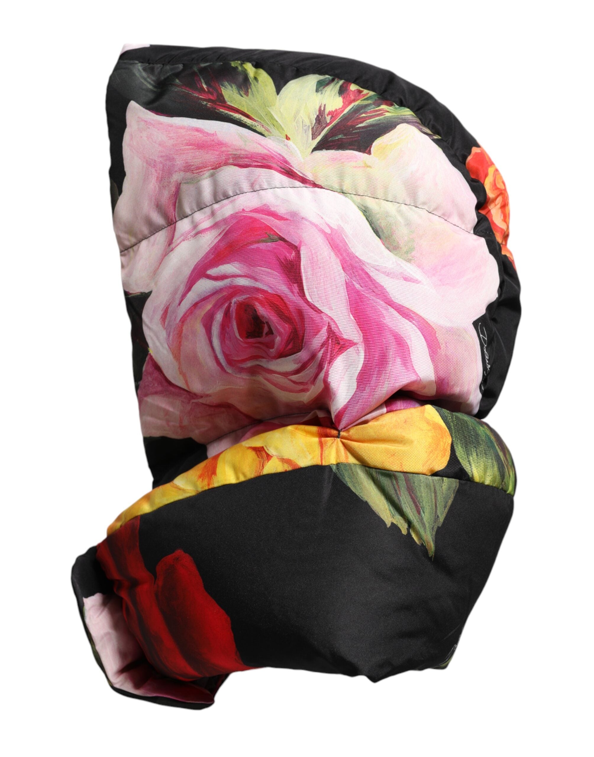 Pălărie Dolce & Gabbana neagră cu imprimeu floral pe tot capul