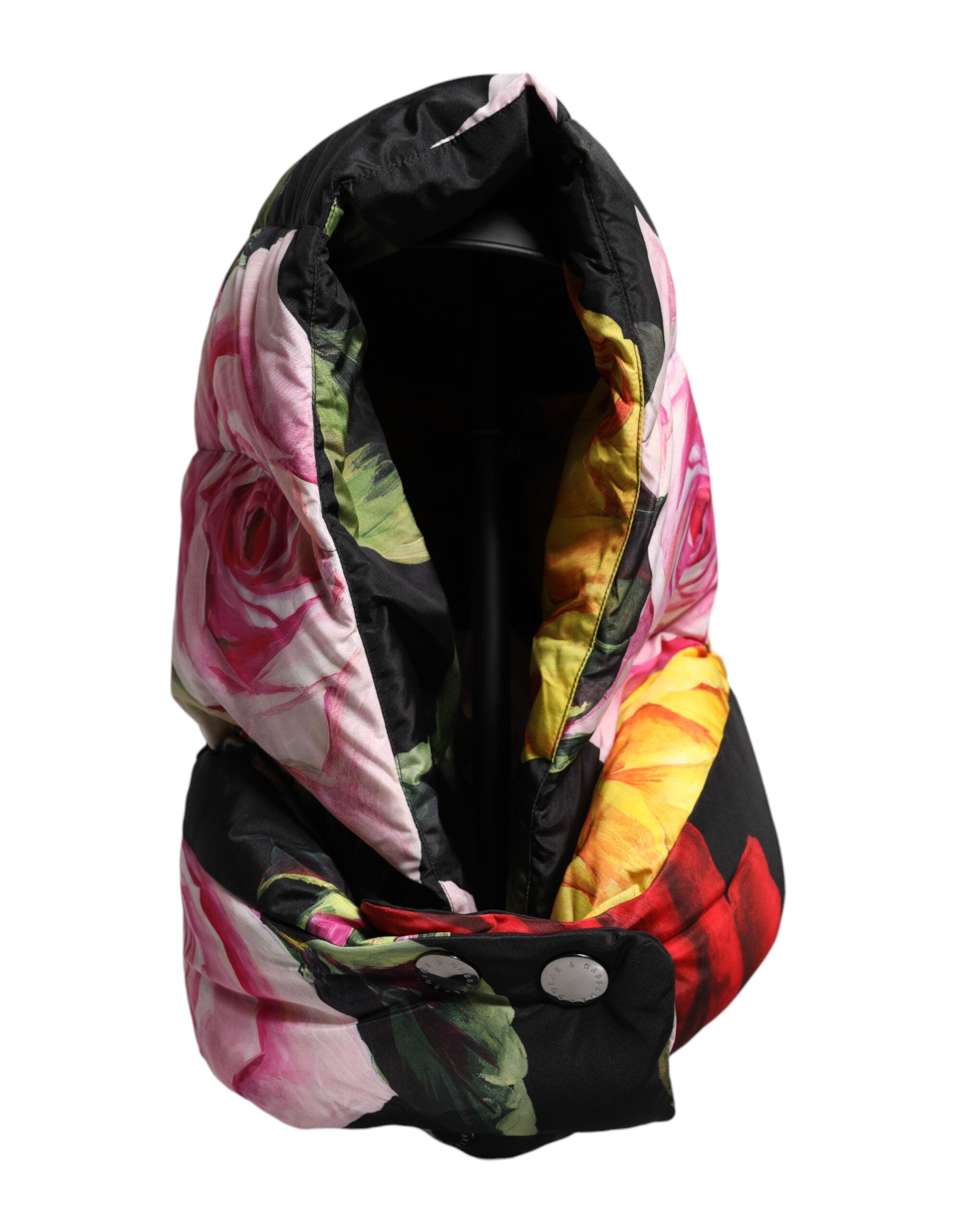Pălărie Dolce & Gabbana neagră cu imprimeu floral pe tot capul