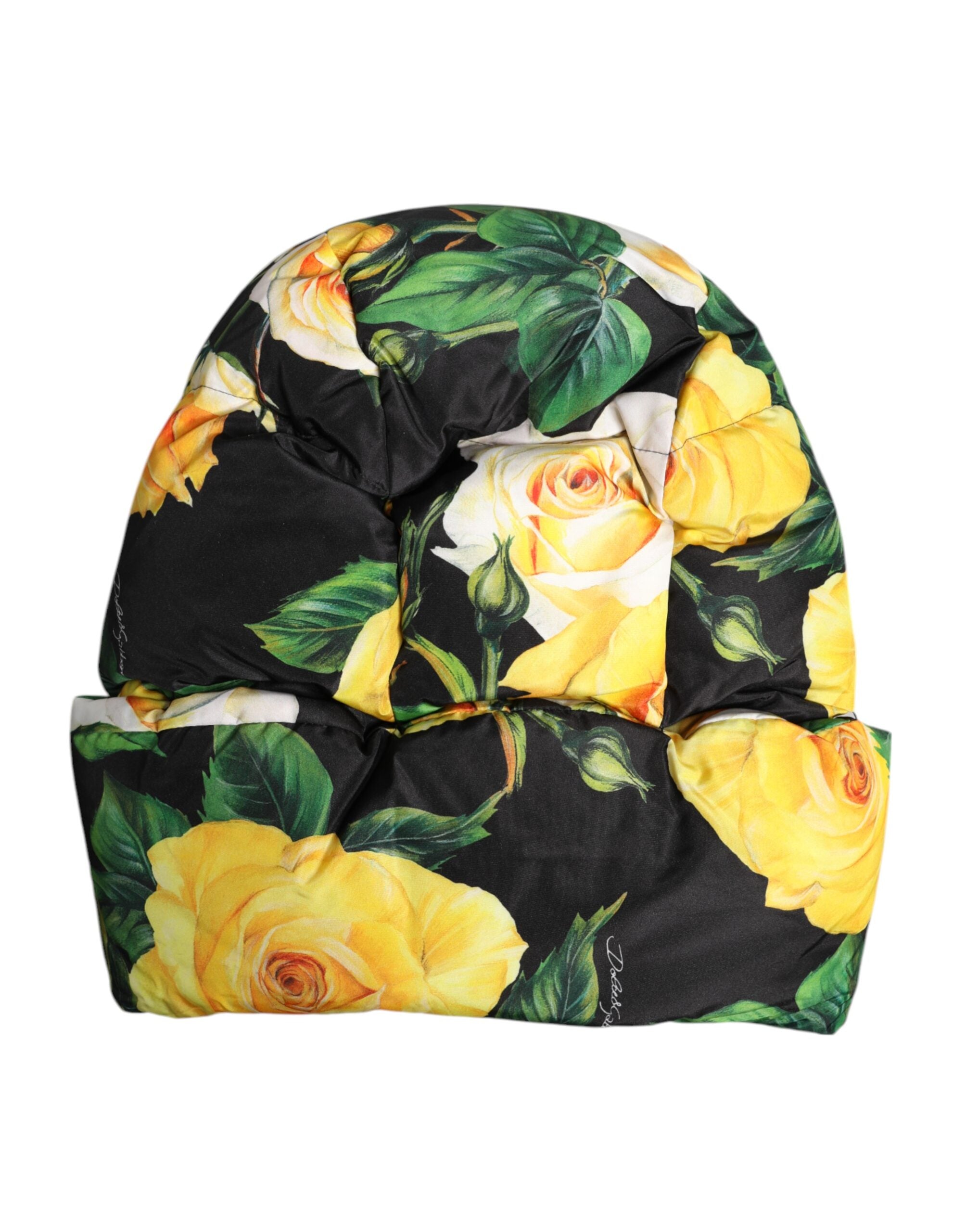 Pălărie Dolce & Gabbana neagră cu imprimeu floral pe tot capul