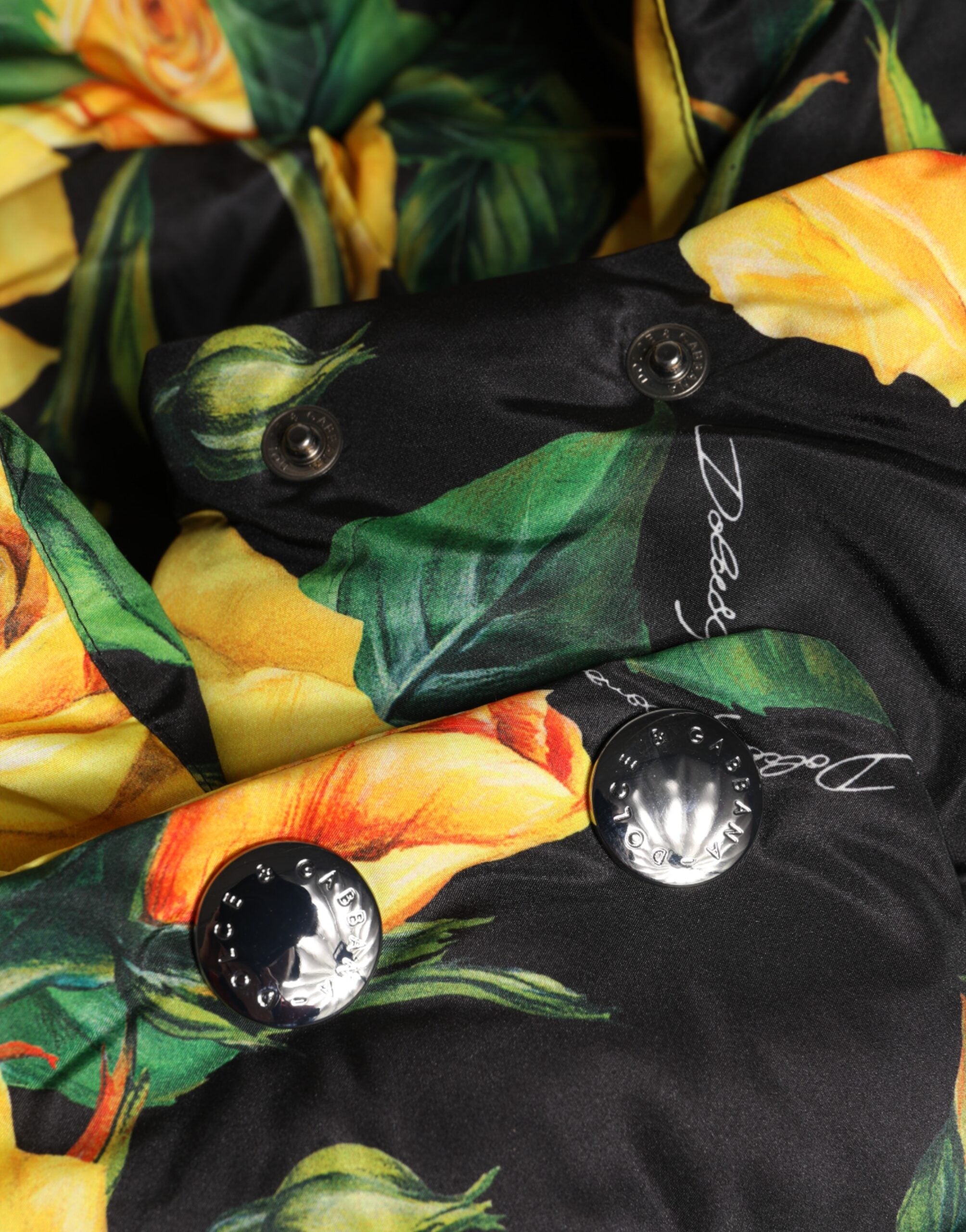 Pălărie Dolce & Gabbana neagră cu imprimeu floral pe tot capul