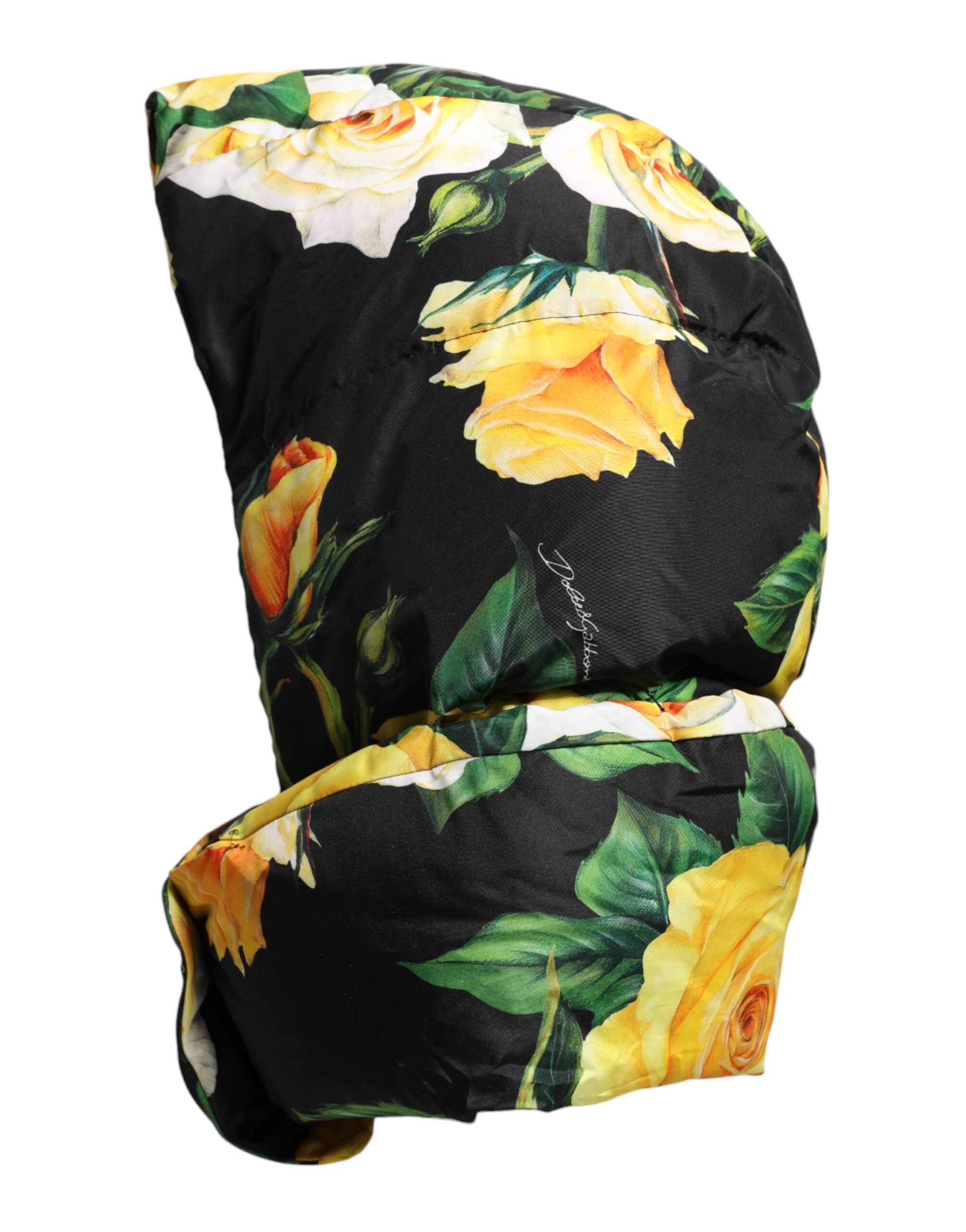 Pălărie Dolce & Gabbana neagră cu imprimeu floral pe tot capul