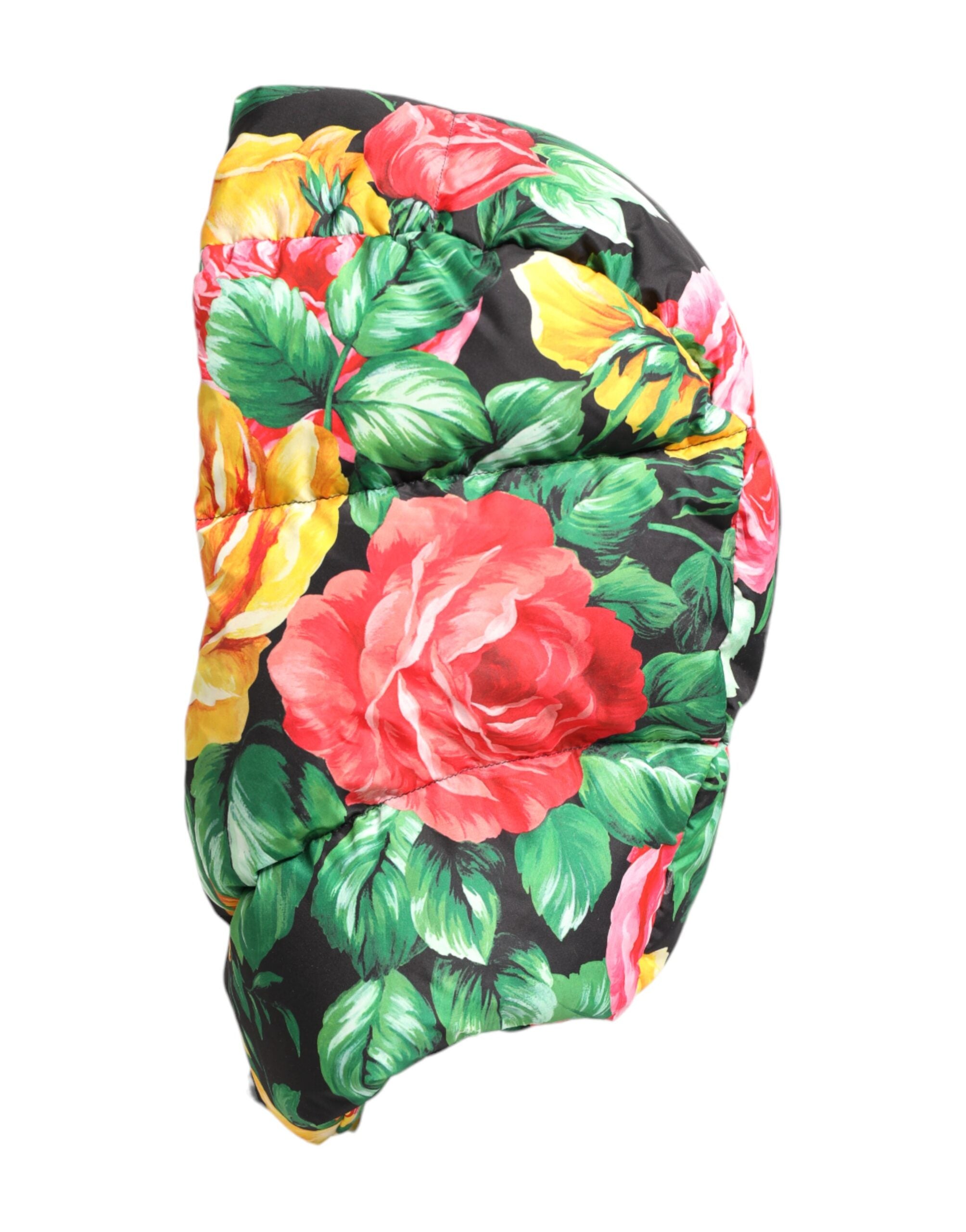 Pălărie Dolce & Gabbana cu imprimeu floral multicolor și înfășurare pe tot capul