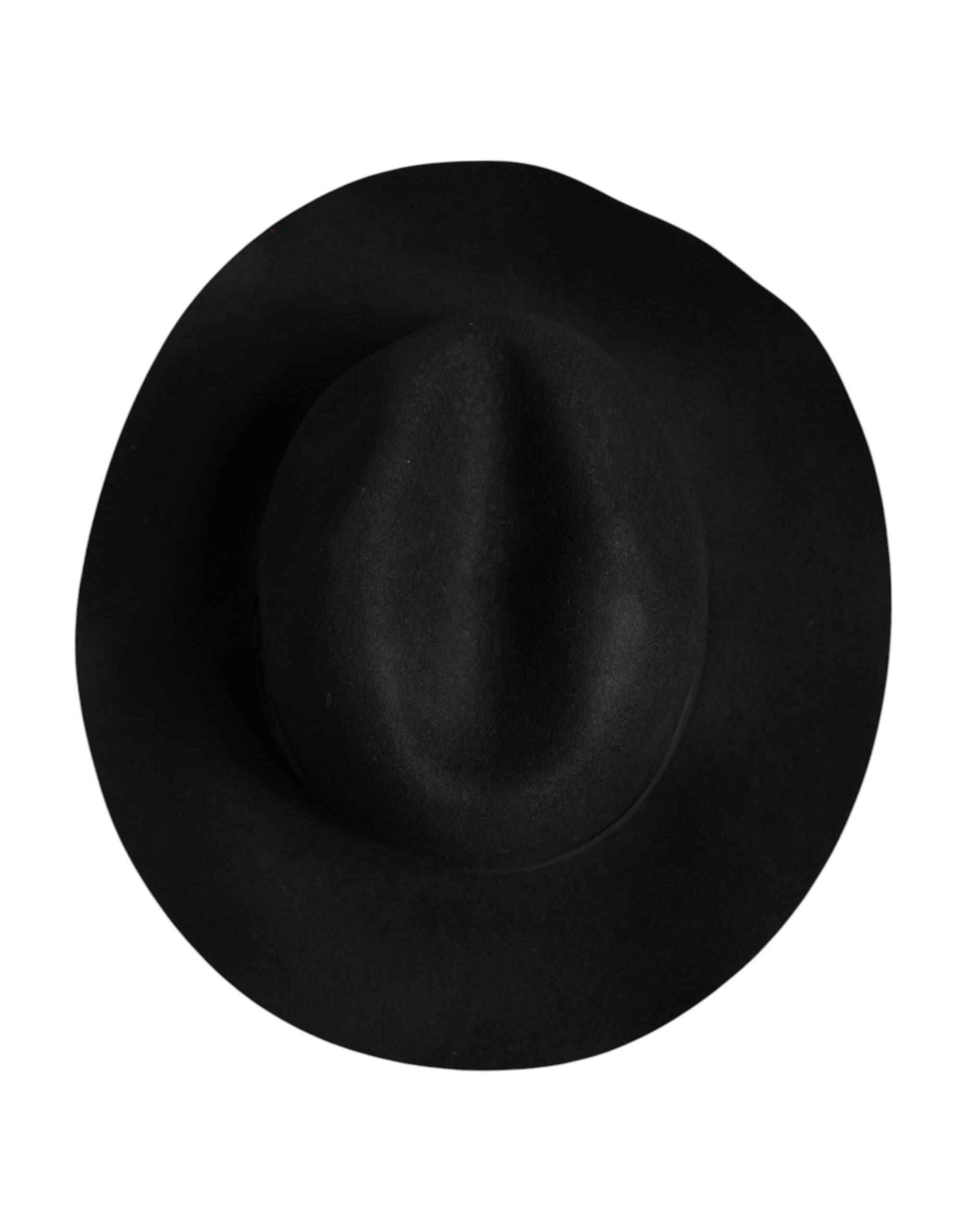 Pălărie Fedora Trilby Dolce & Gabbana neagră cu bor larg