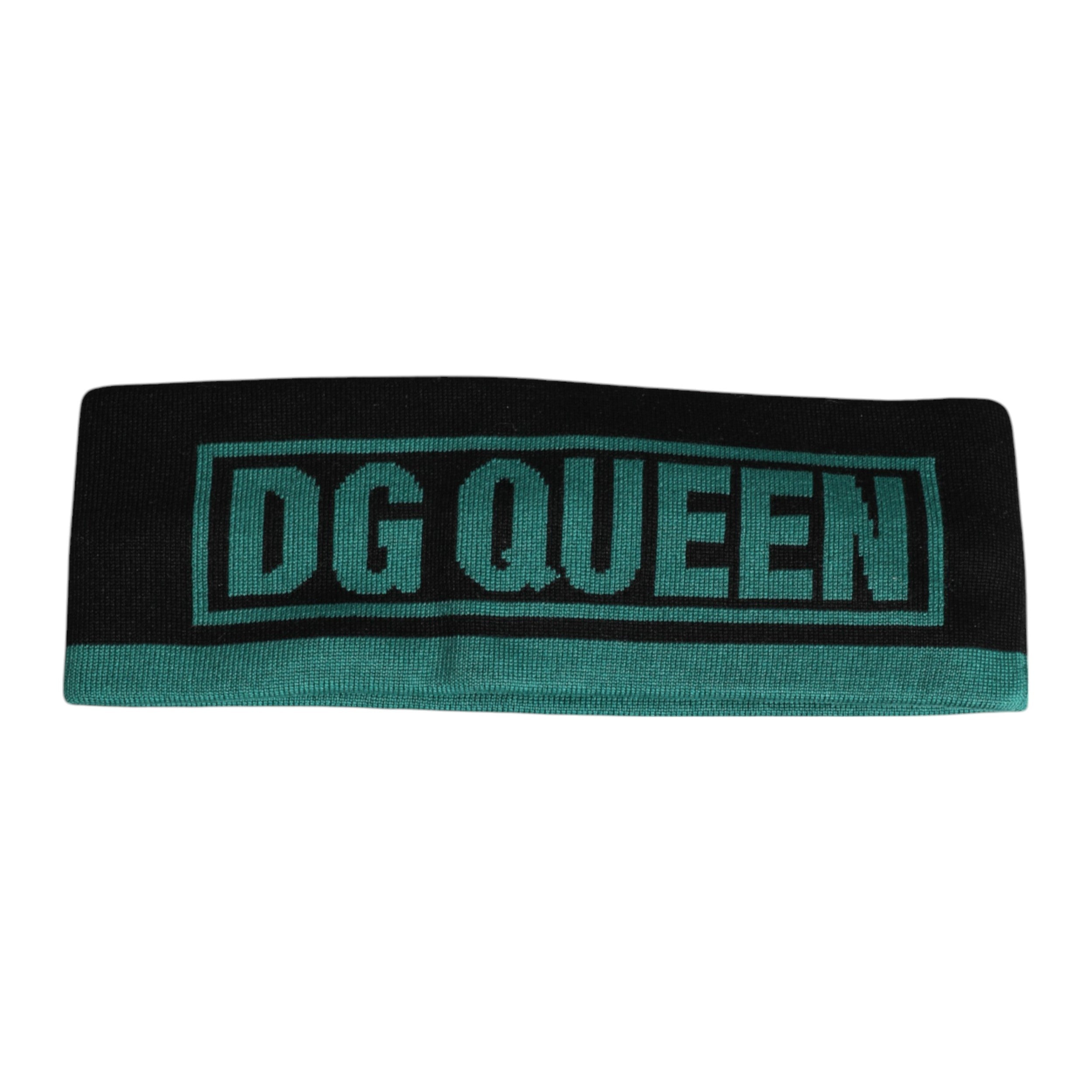 Pălărie Dolce & Gabbana neagră din mătase tricotată DG Queen Headband