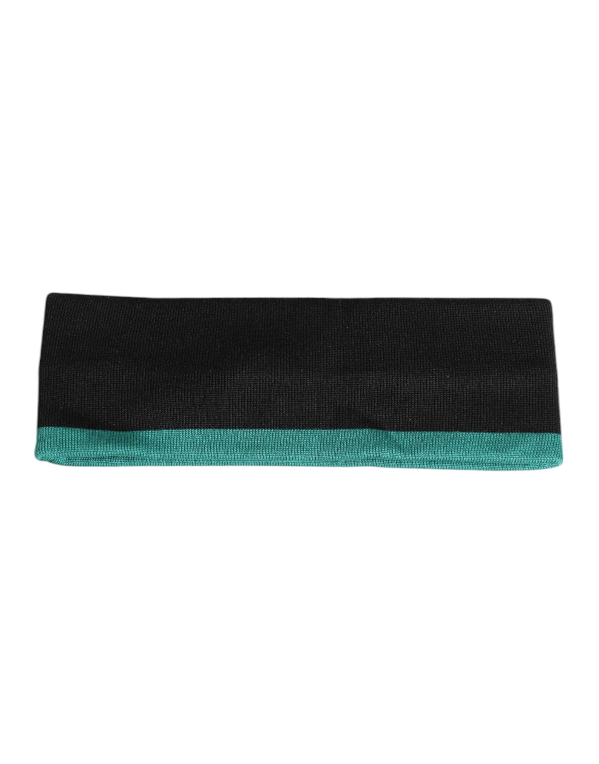 Pălărie Dolce & Gabbana neagră din mătase tricotată DG Queen Headband