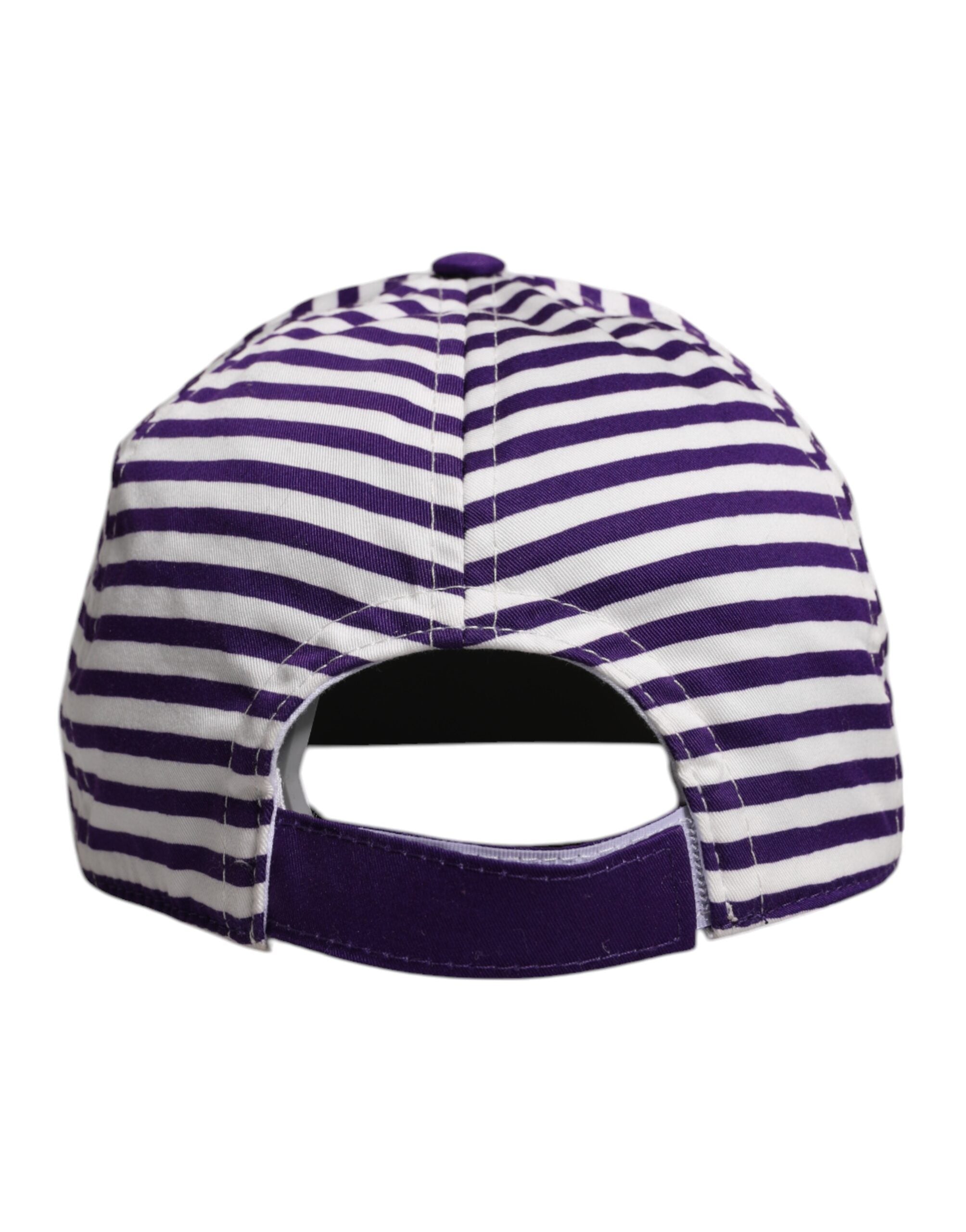 Șapcă de baseball Dolce & Gabbana din bumbac cu dungi albe și violet pentru femei