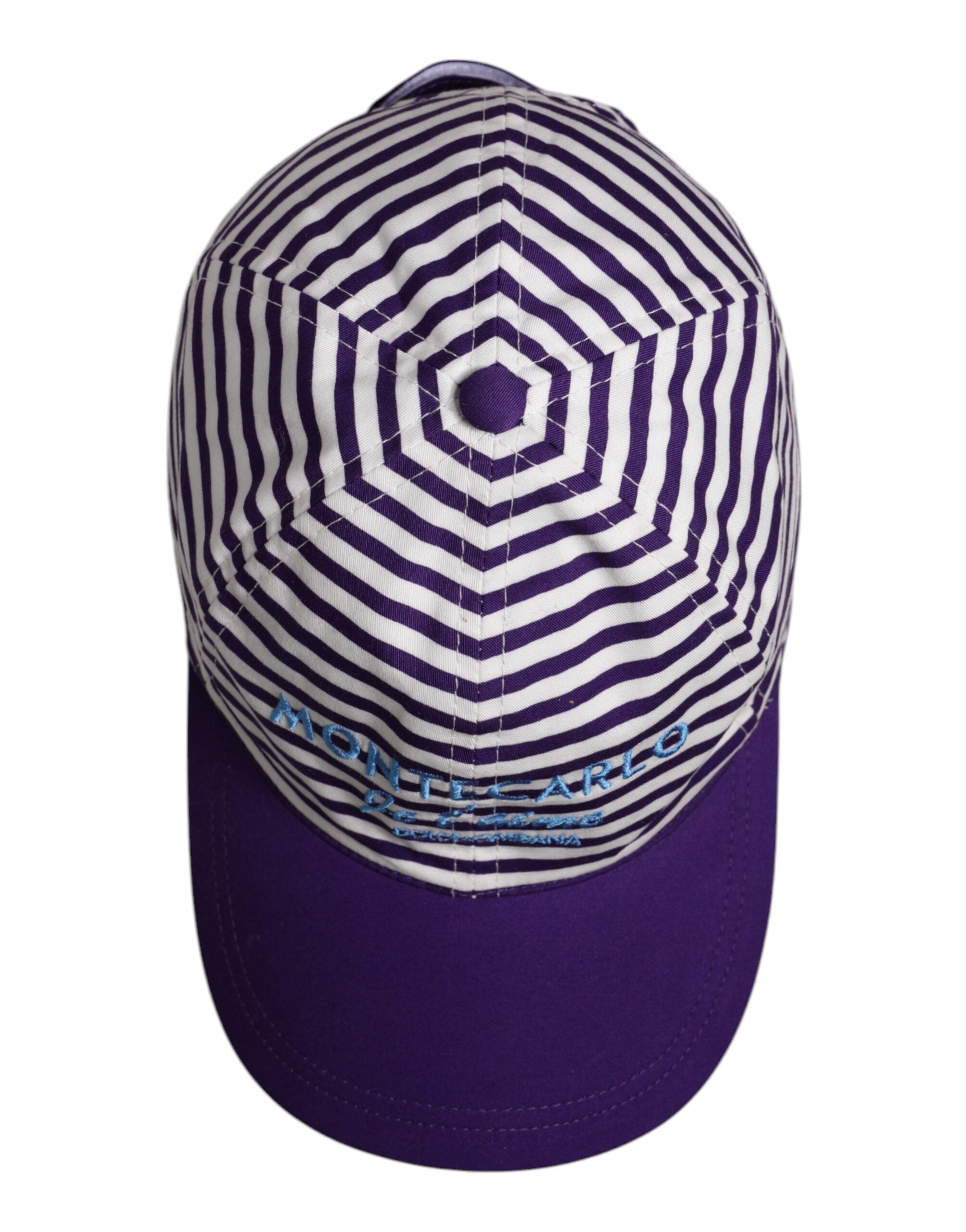 Șapcă de baseball Dolce & Gabbana din bumbac cu dungi albe și violet pentru femei
