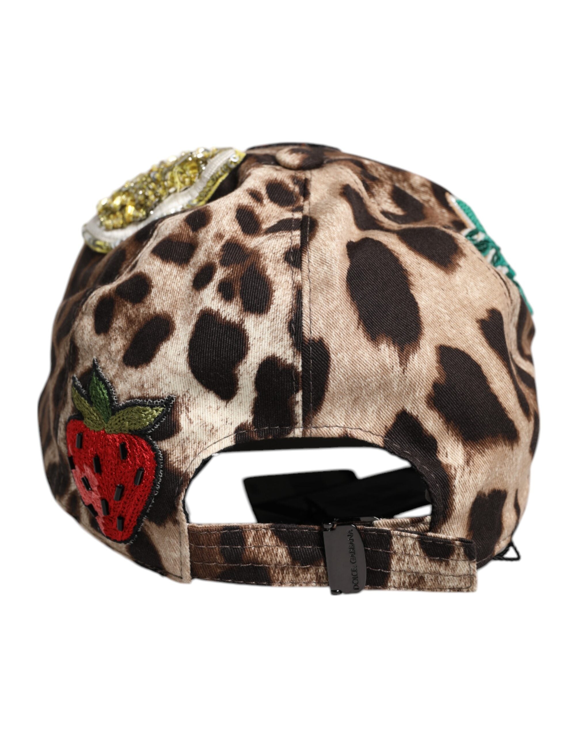 Șapcă de baseball Dolce & Gabbana Sicily maro cu paiete și leopard