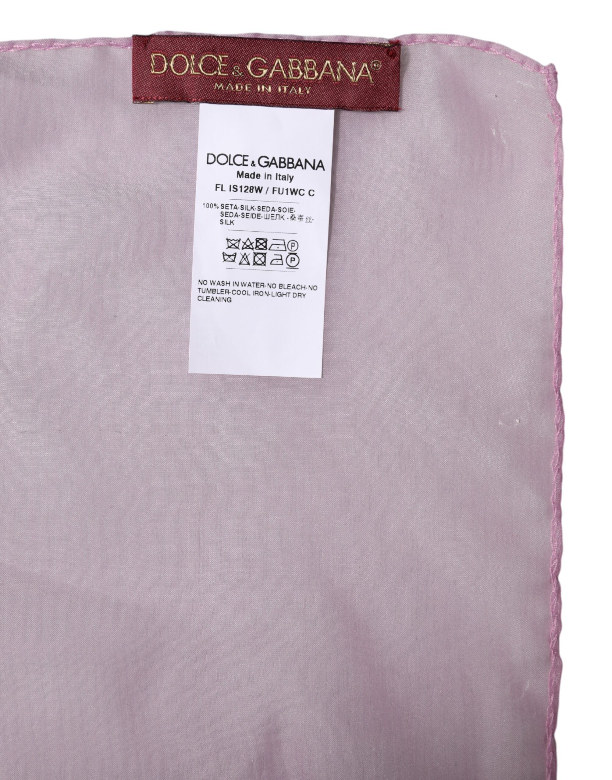 Dolce & Gabbana Eșarfă dreptunghiulară din mătase roz pentru femei