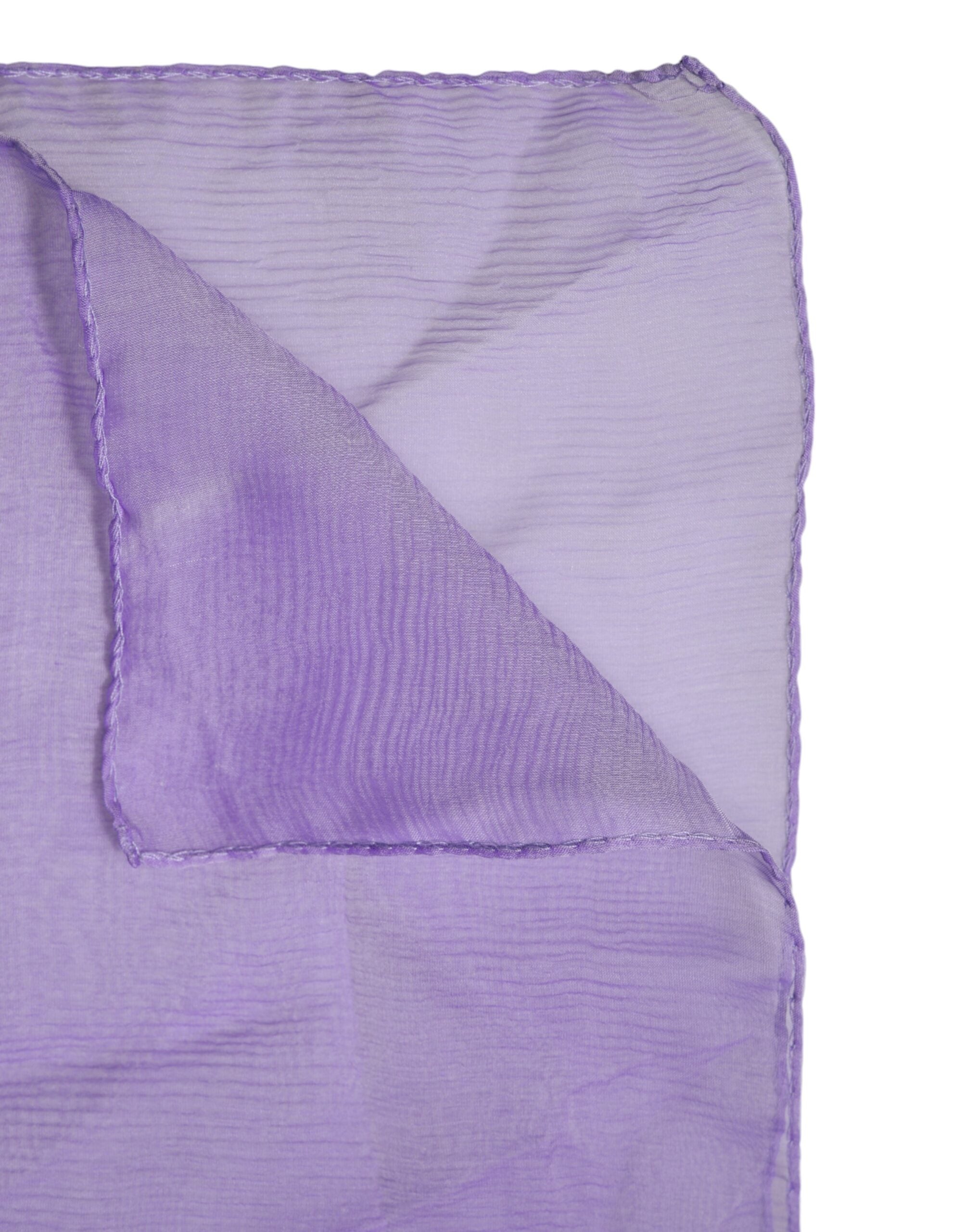 Eșarfă dreptunghiulară din mătase violet Dolce & Gabbana