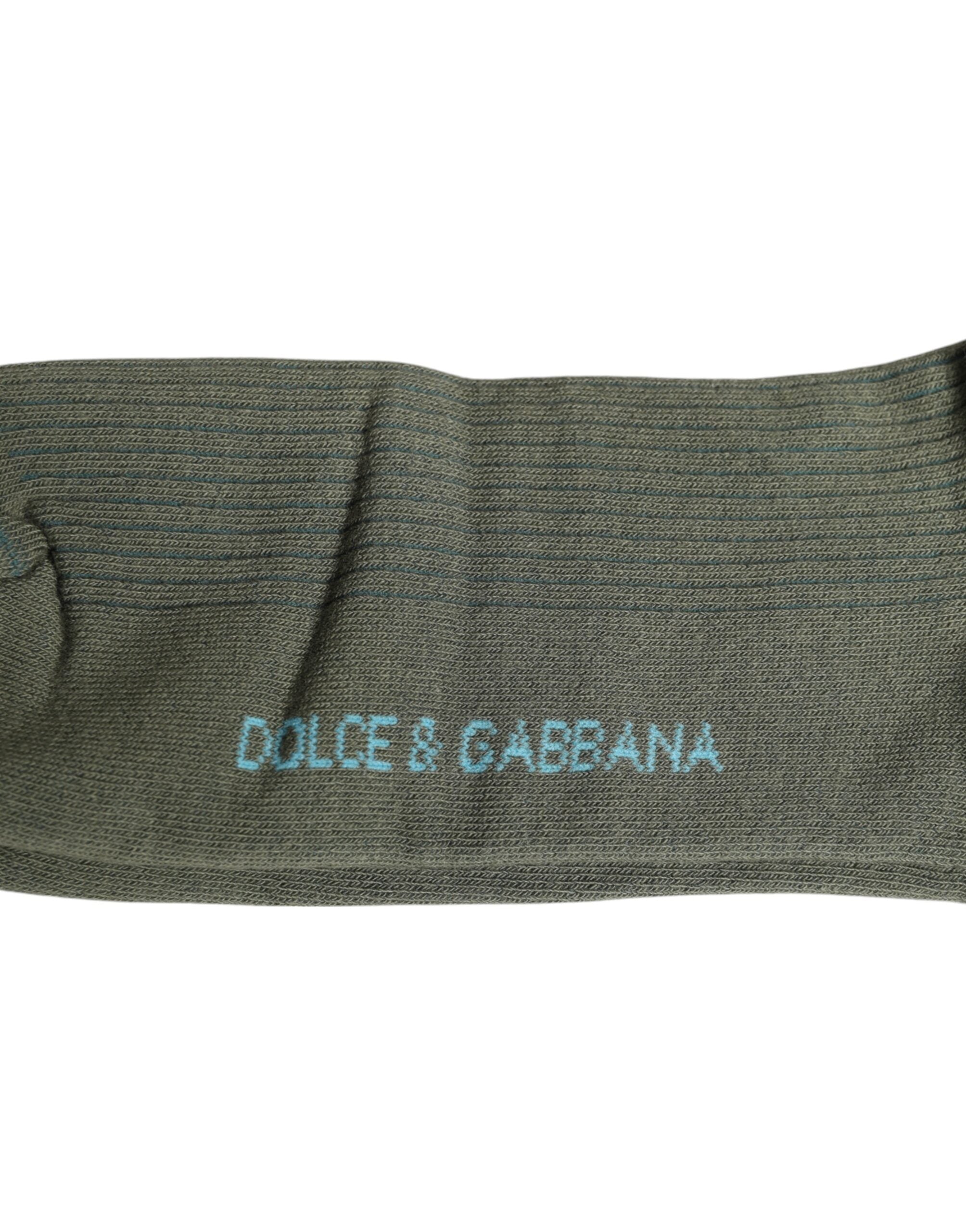 Dolce & Gabbana Graue Baumwollsocken mit DG-Bärenprint