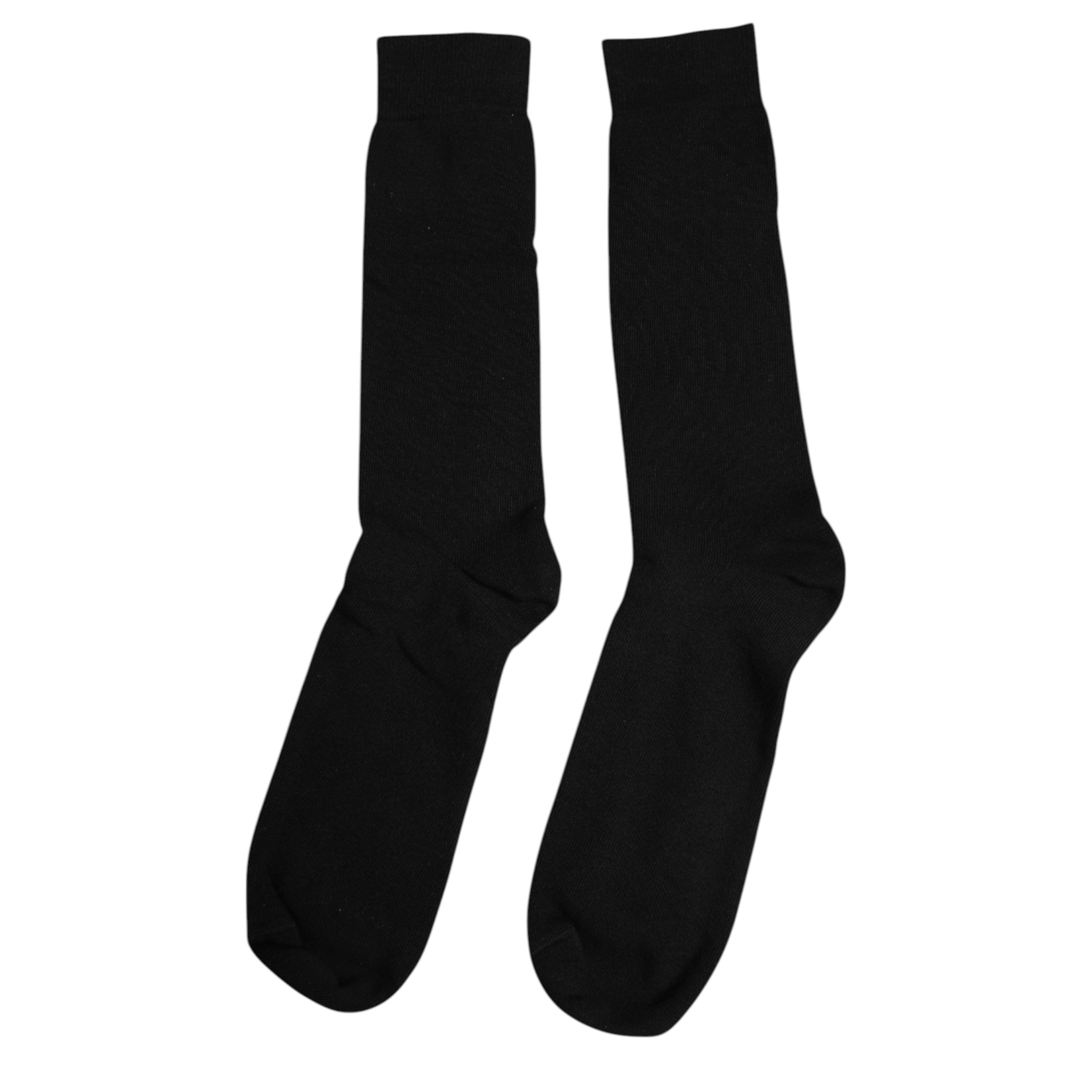 Dolce & Gabbana Schwarze, einfarbige Herrensocken aus Baumwolle mit mittlerer Wade
