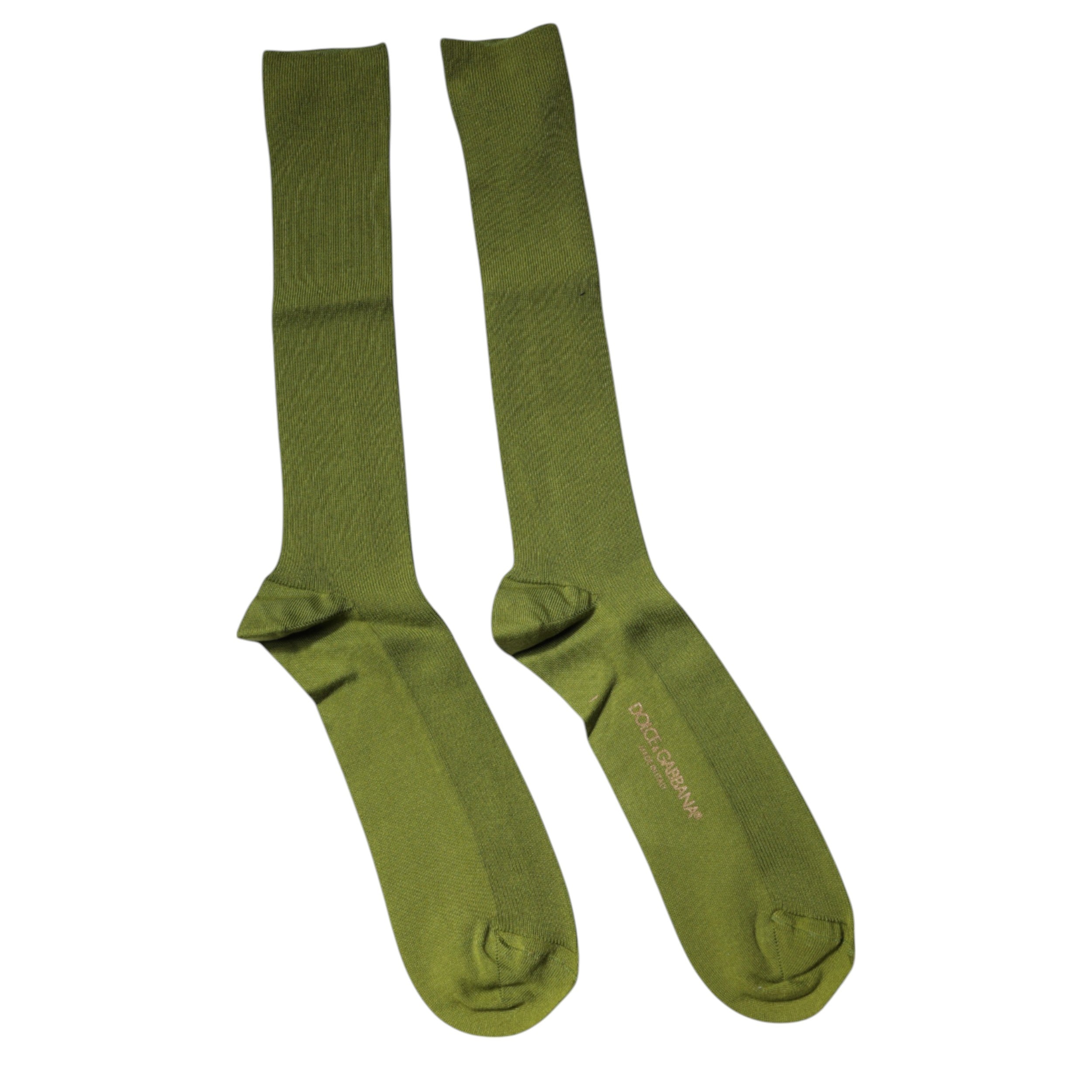 Dolce & Gabbana – Wadensocken aus grüner Baumwolle mit Logo